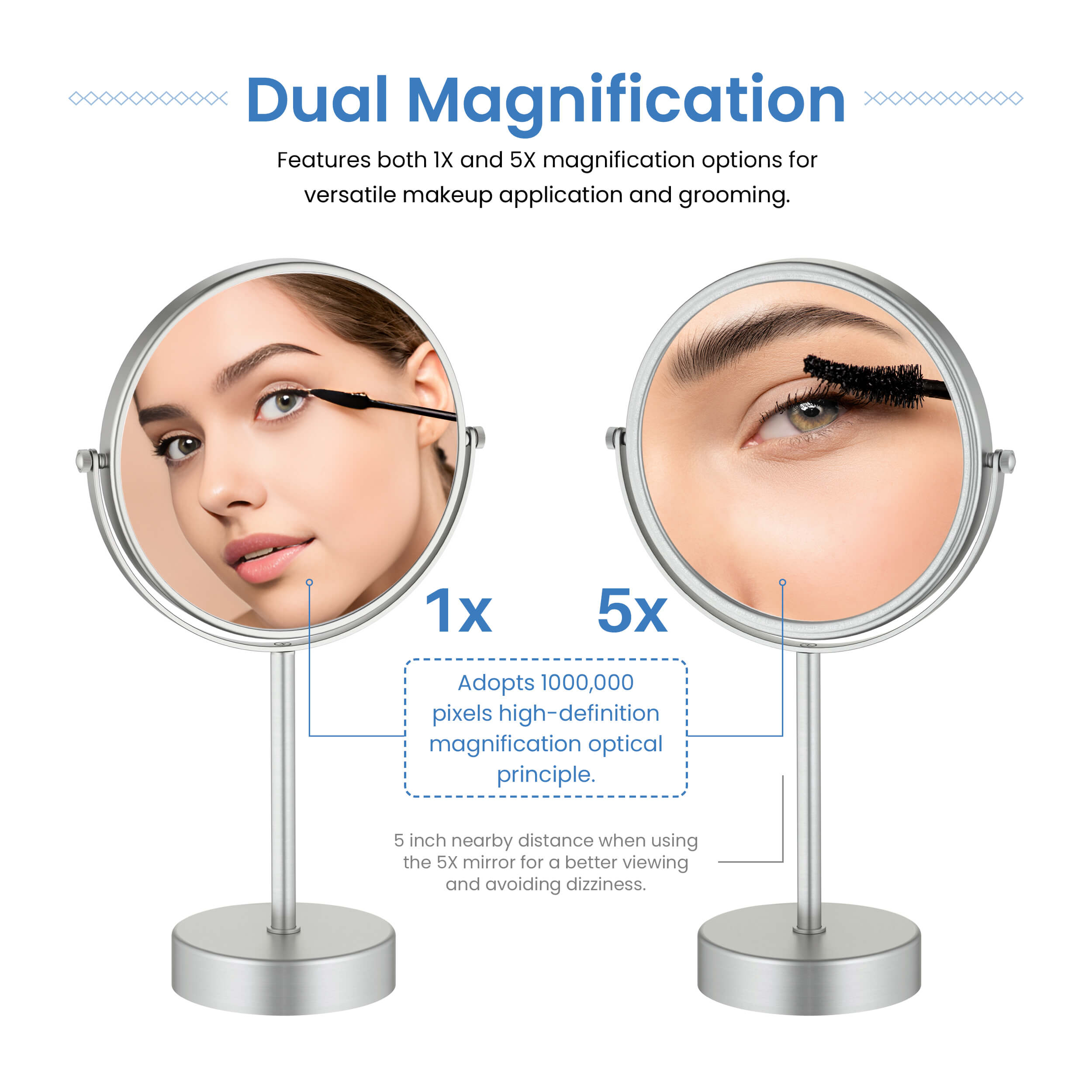 Circular Free Standing Magnifying Makeup Mirror KMM103