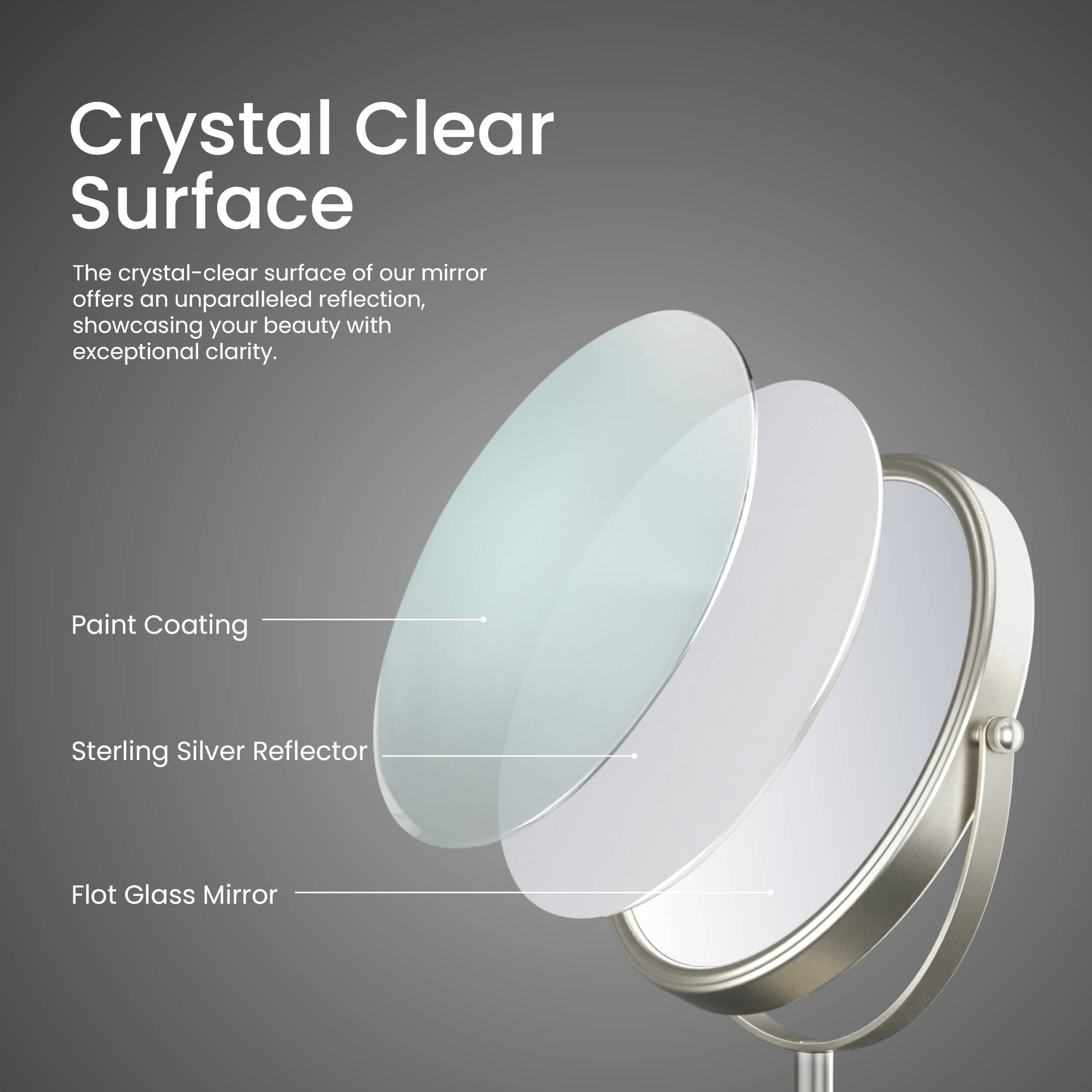 Circular Free Standing Magnifying Makeup Mirror KMM103