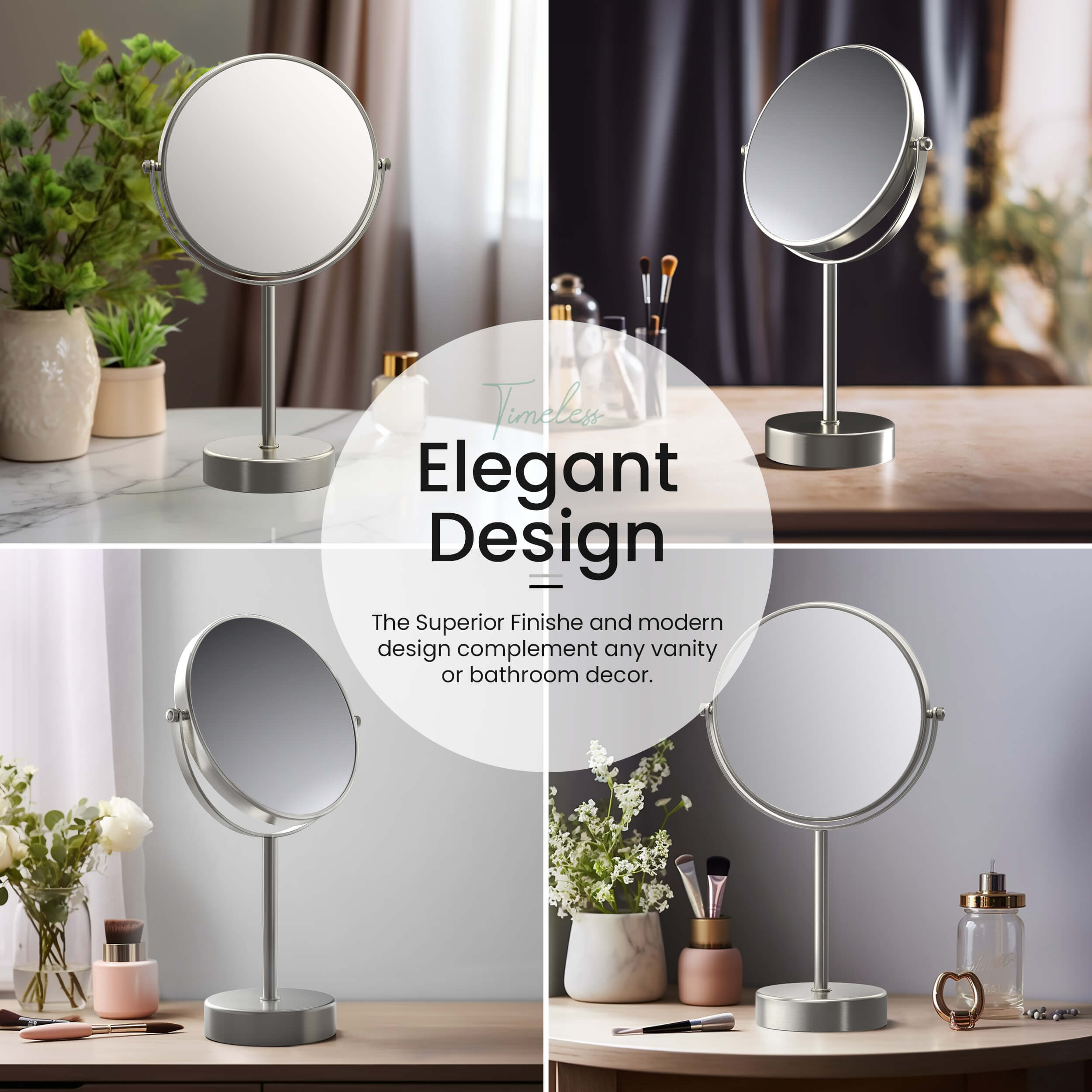 Circular Free Standing Magnifying Makeup Mirror KMM103