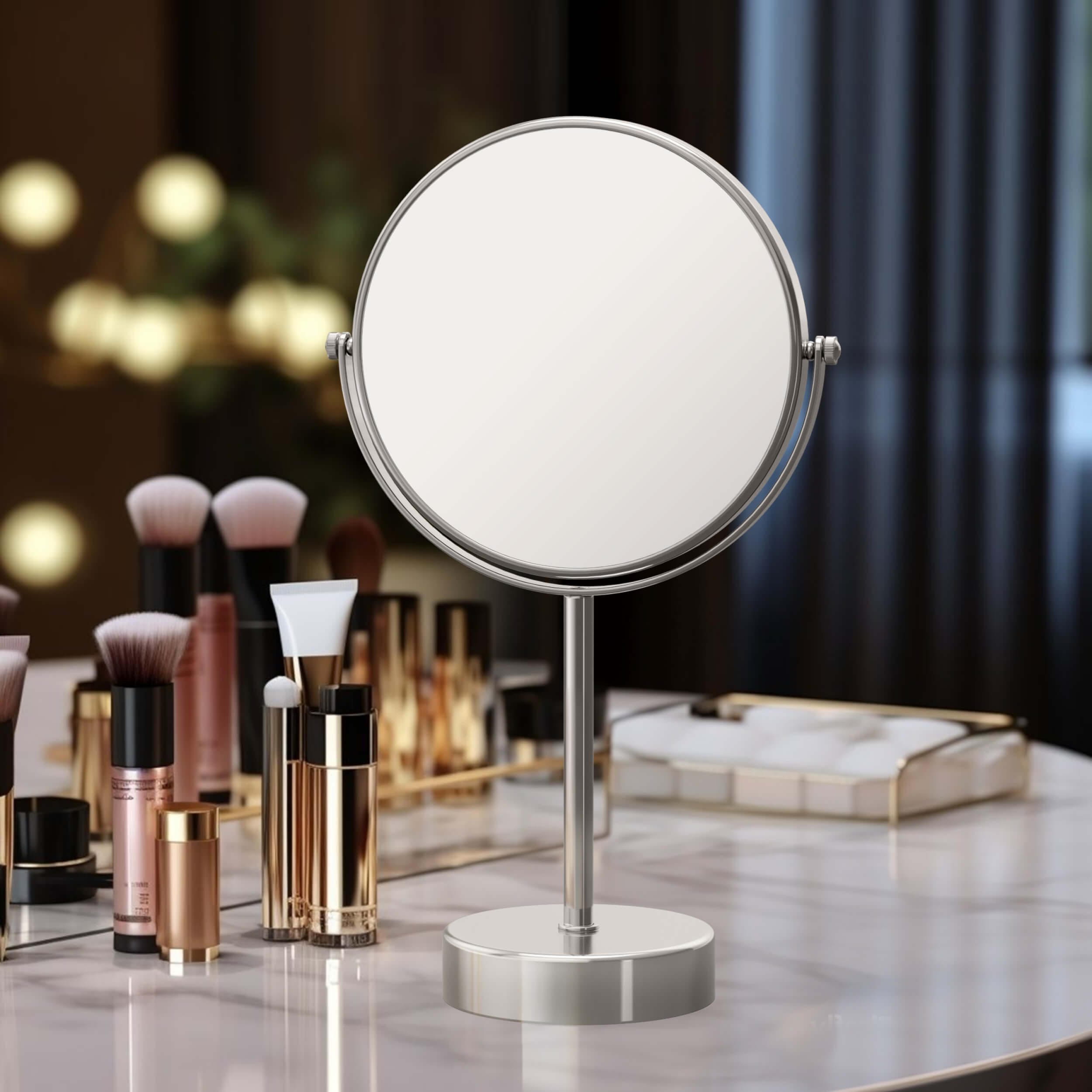 Circular Free Standing Magnifying Makeup Mirror KMM103