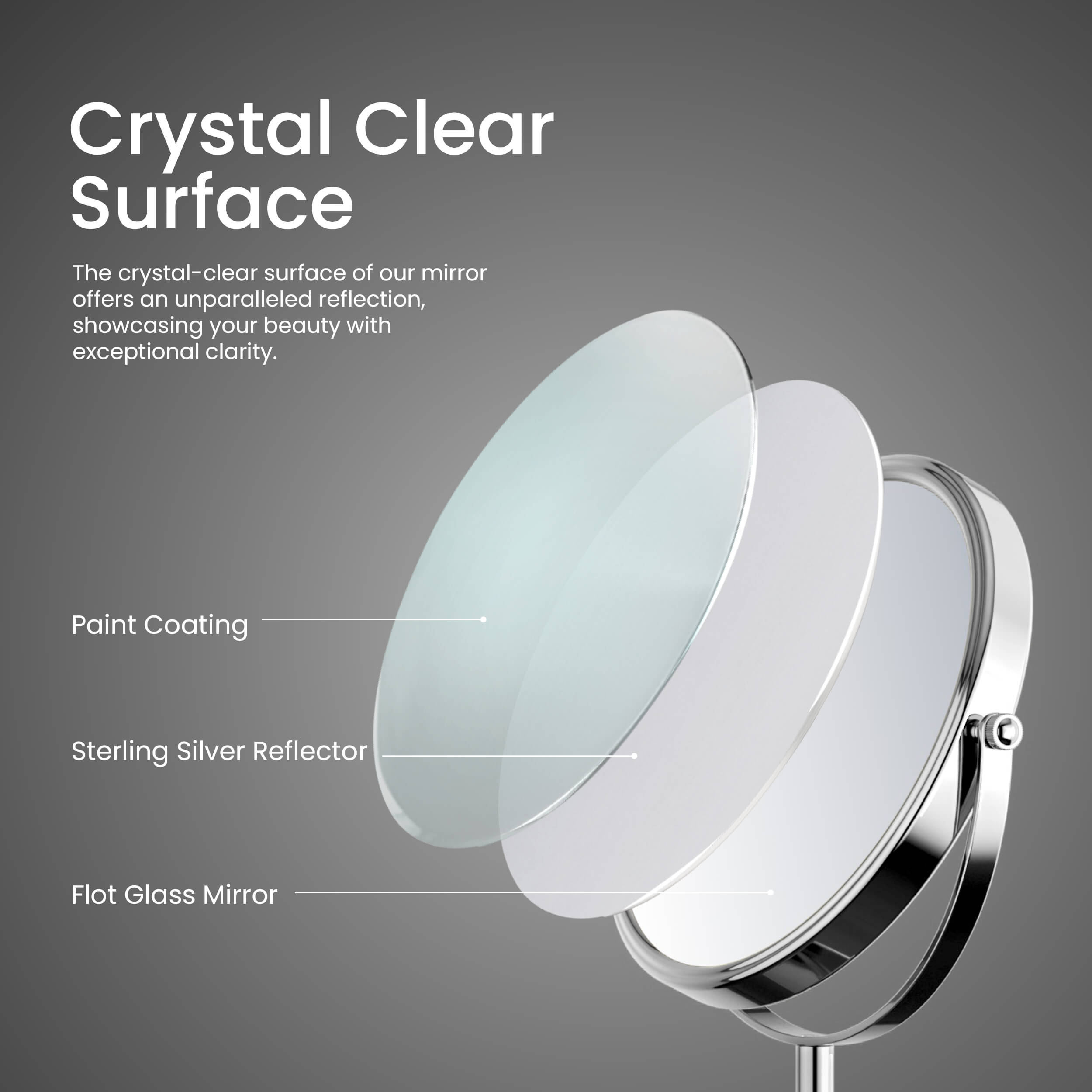 Circular Free Standing Magnifying Makeup Mirror KMM103