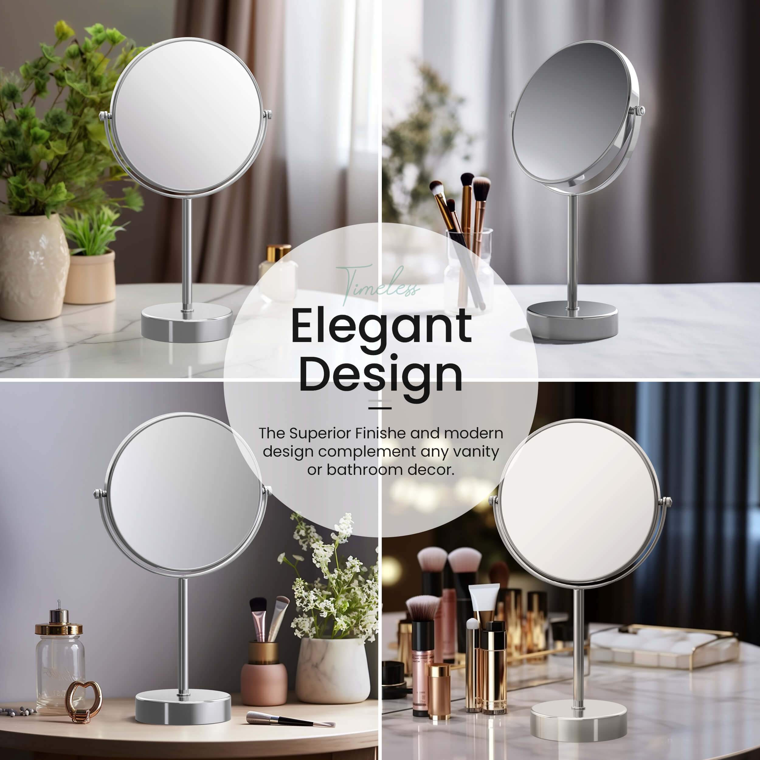 Circular Free Standing Magnifying Makeup Mirror KMM103