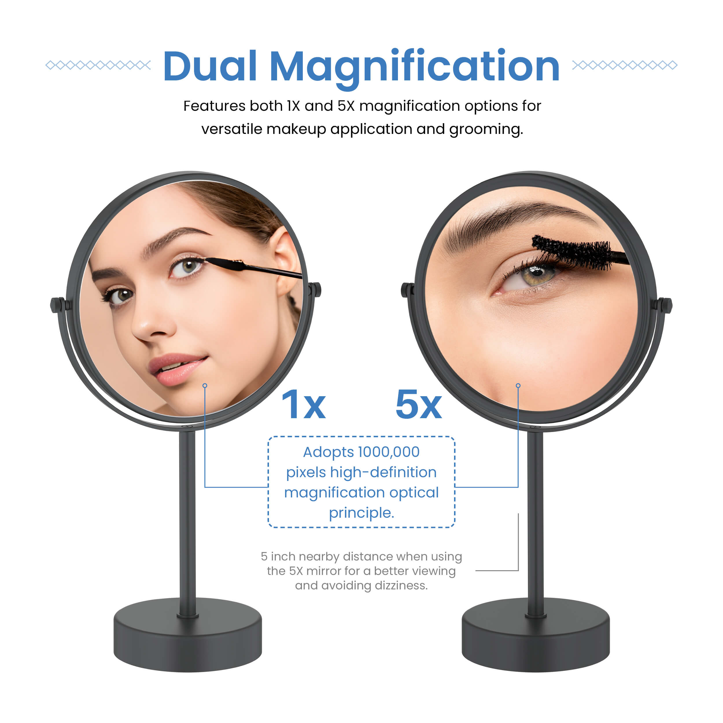 Circular Free Standing Magnifying Makeup Mirror KMM103