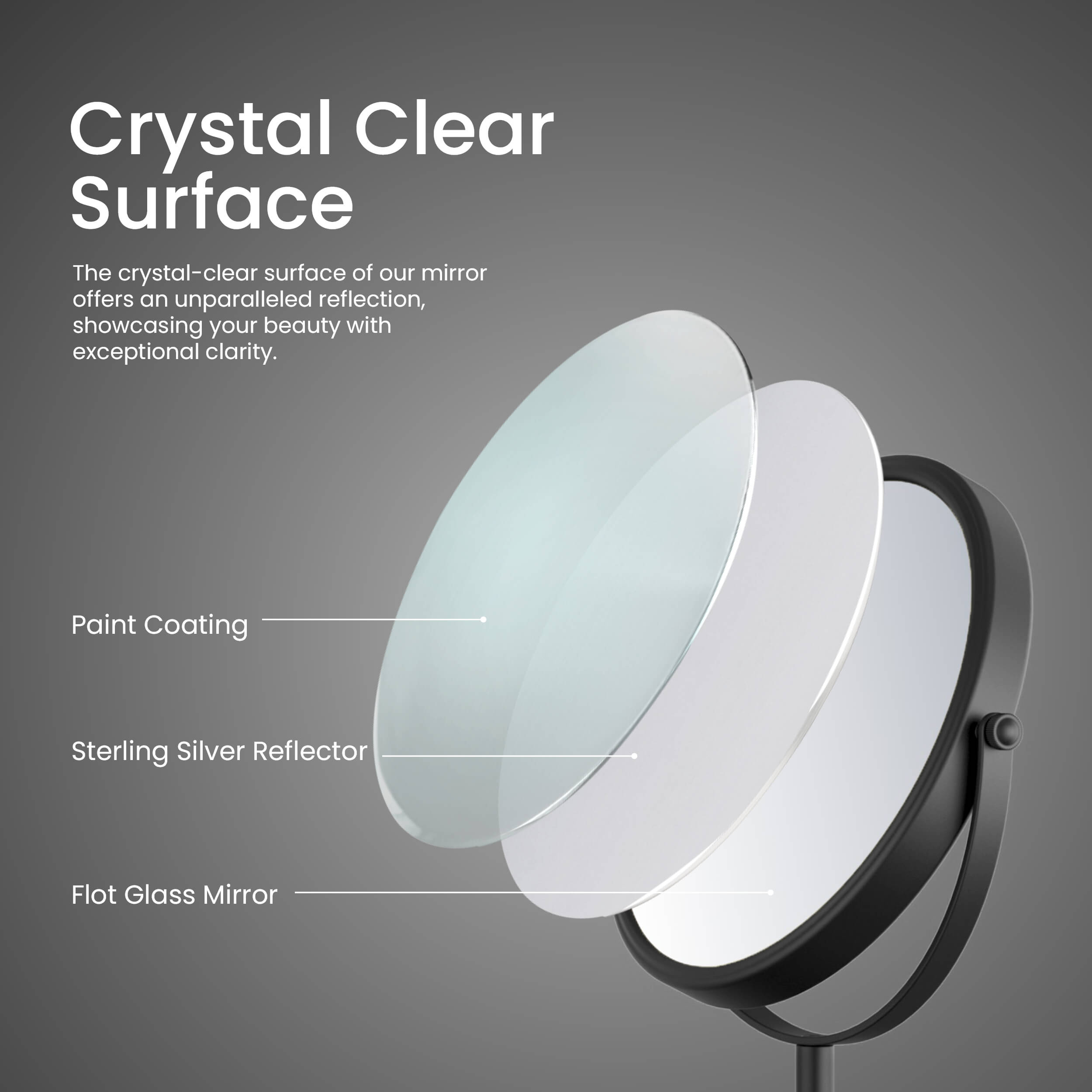 Circular Free Standing Magnifying Makeup Mirror KMM103