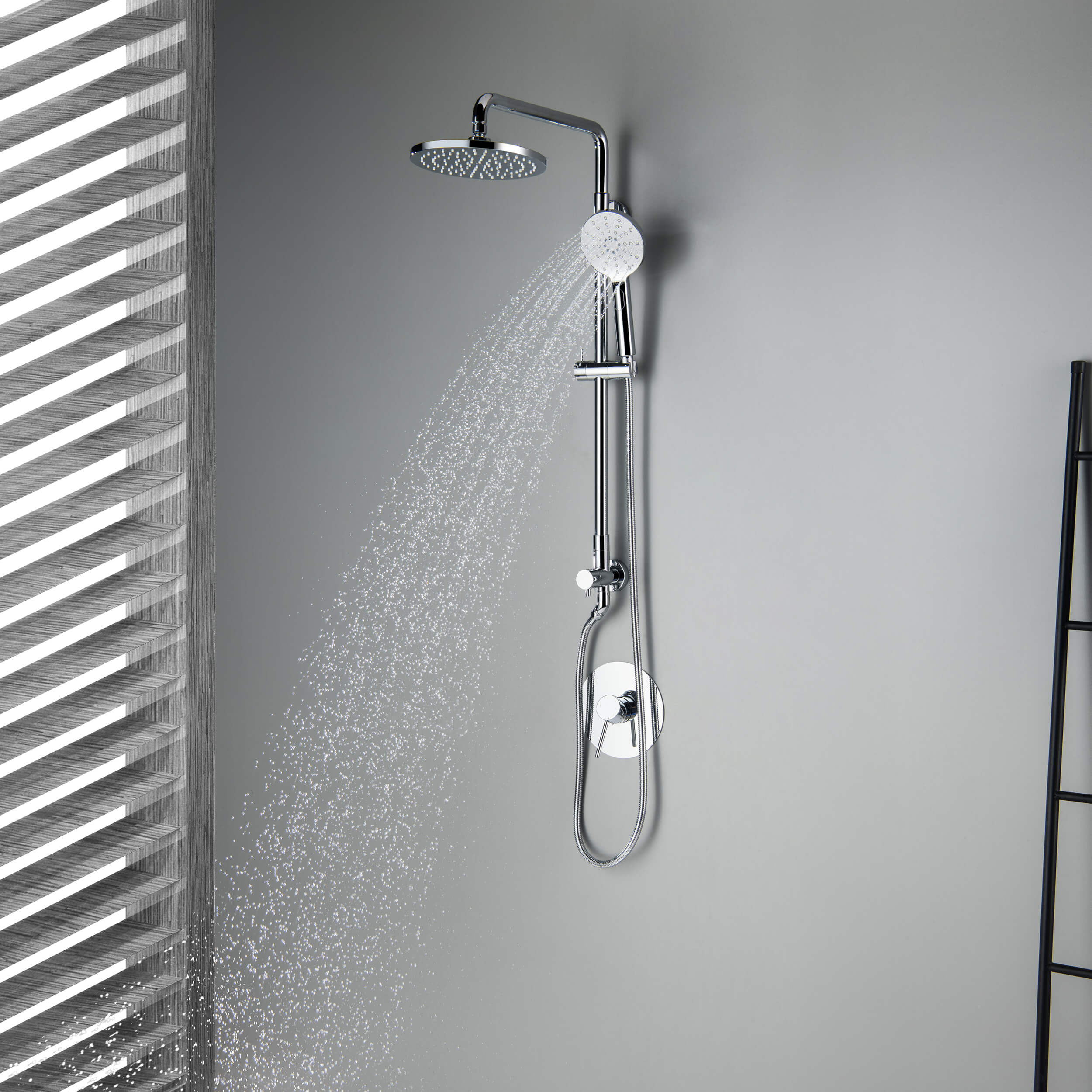 Circular Shower Column with Dual Function Shower Head KSC401