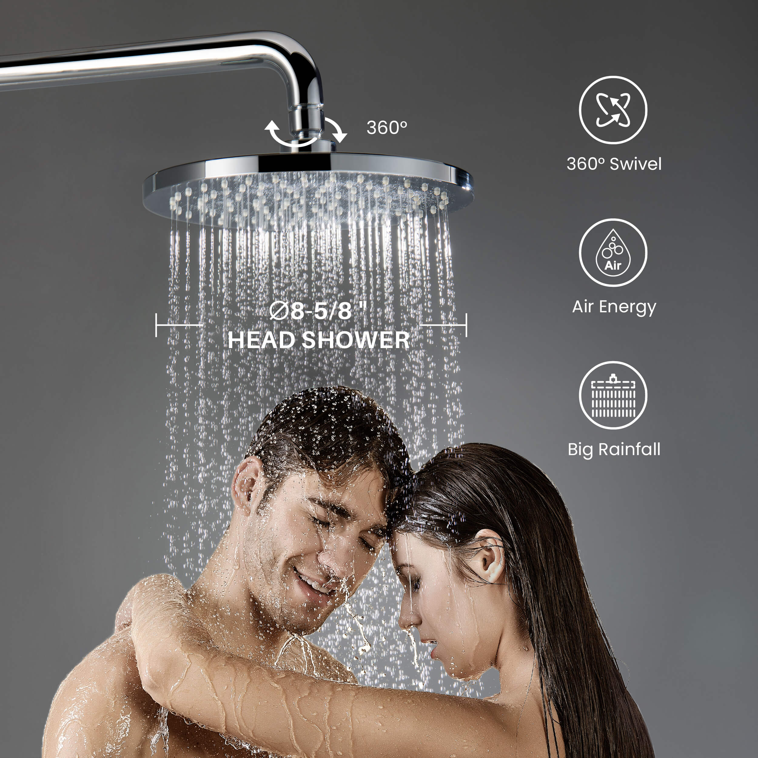 Circular Shower Column with Dual Function Shower Head KSC401