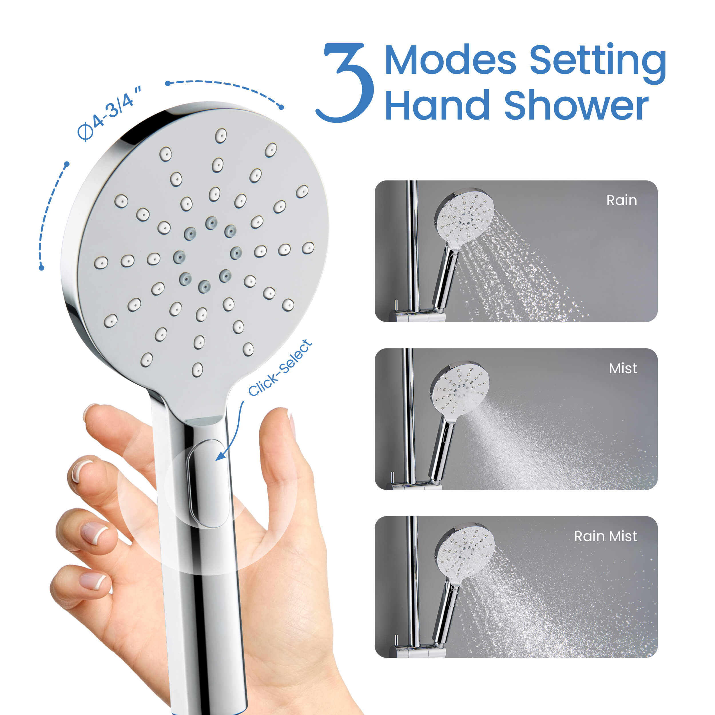 Circular Shower Column with Dual Function Shower Head KSC401