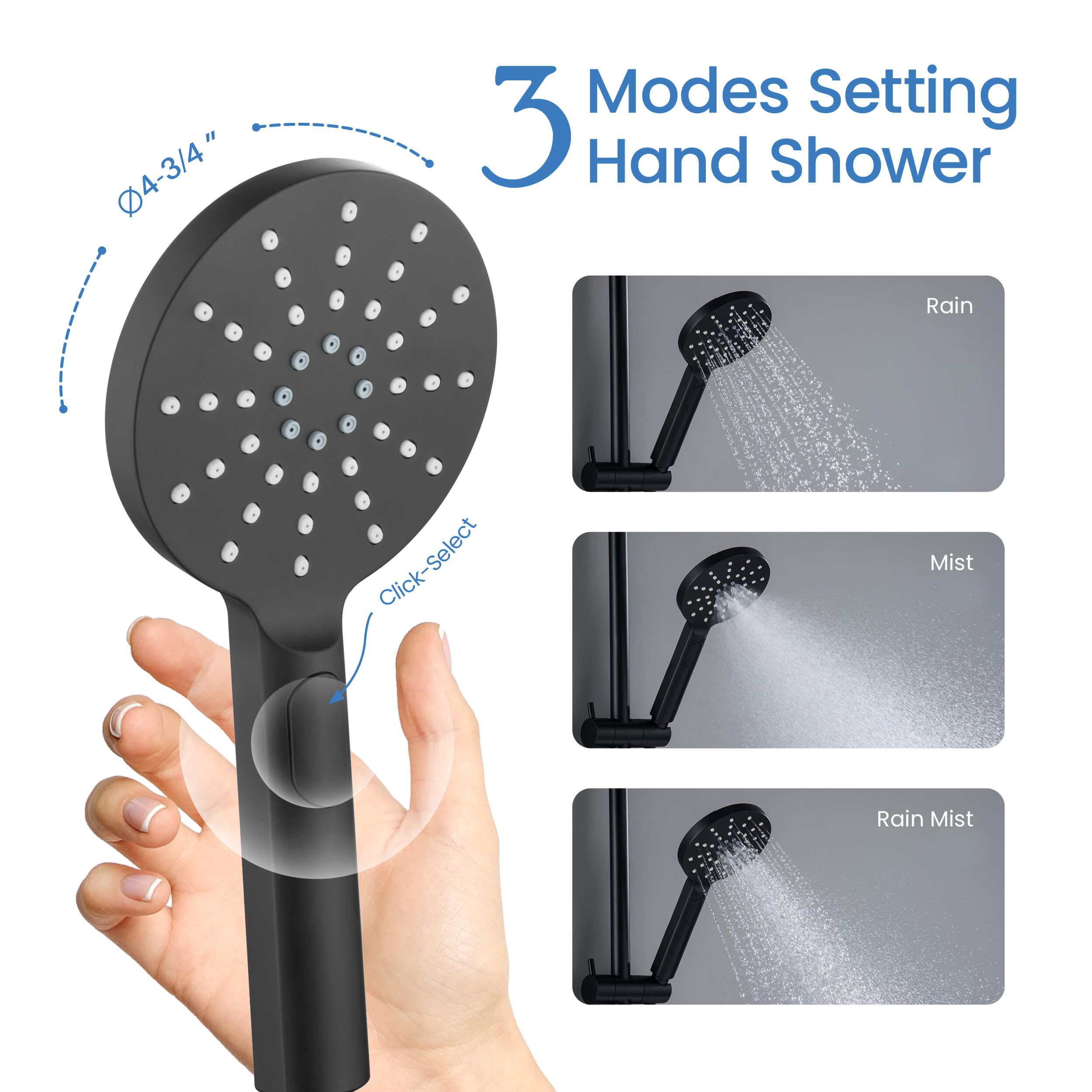 Circular Shower Column with Dual Function Shower Head KSC401