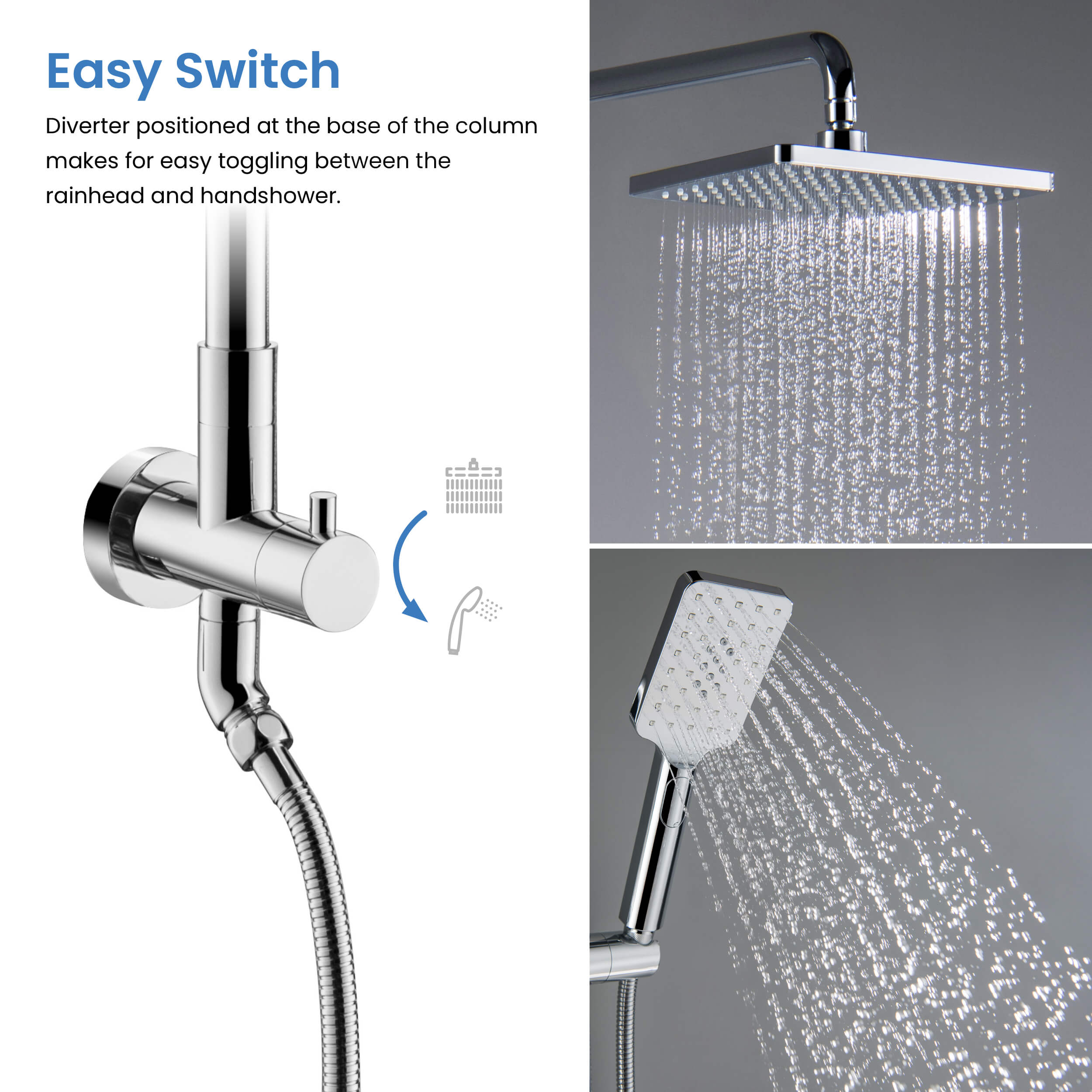 Cube Shower Column with Dual Function Shower Head KSC402