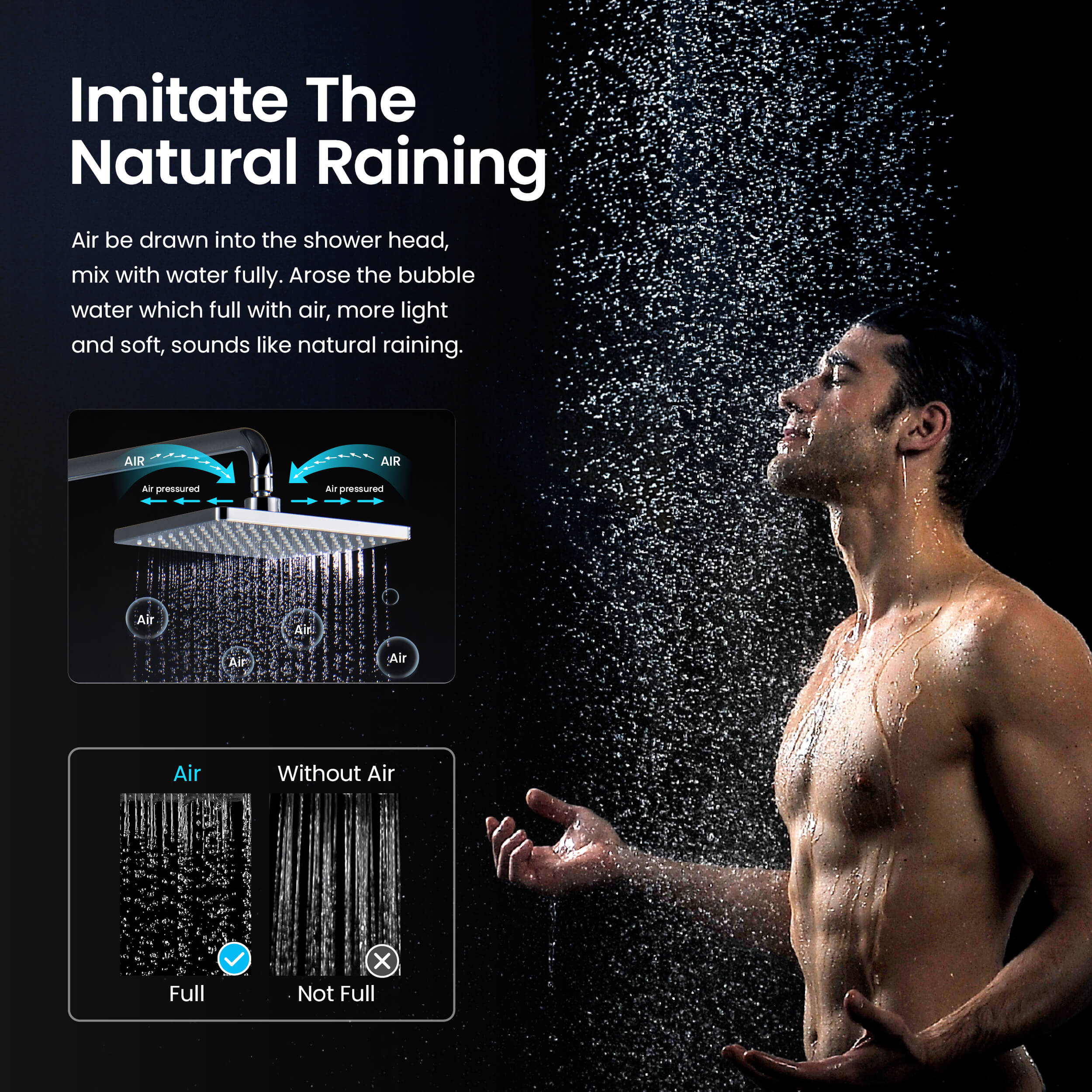 Cube Shower Column with Dual Function Shower Head KSC402