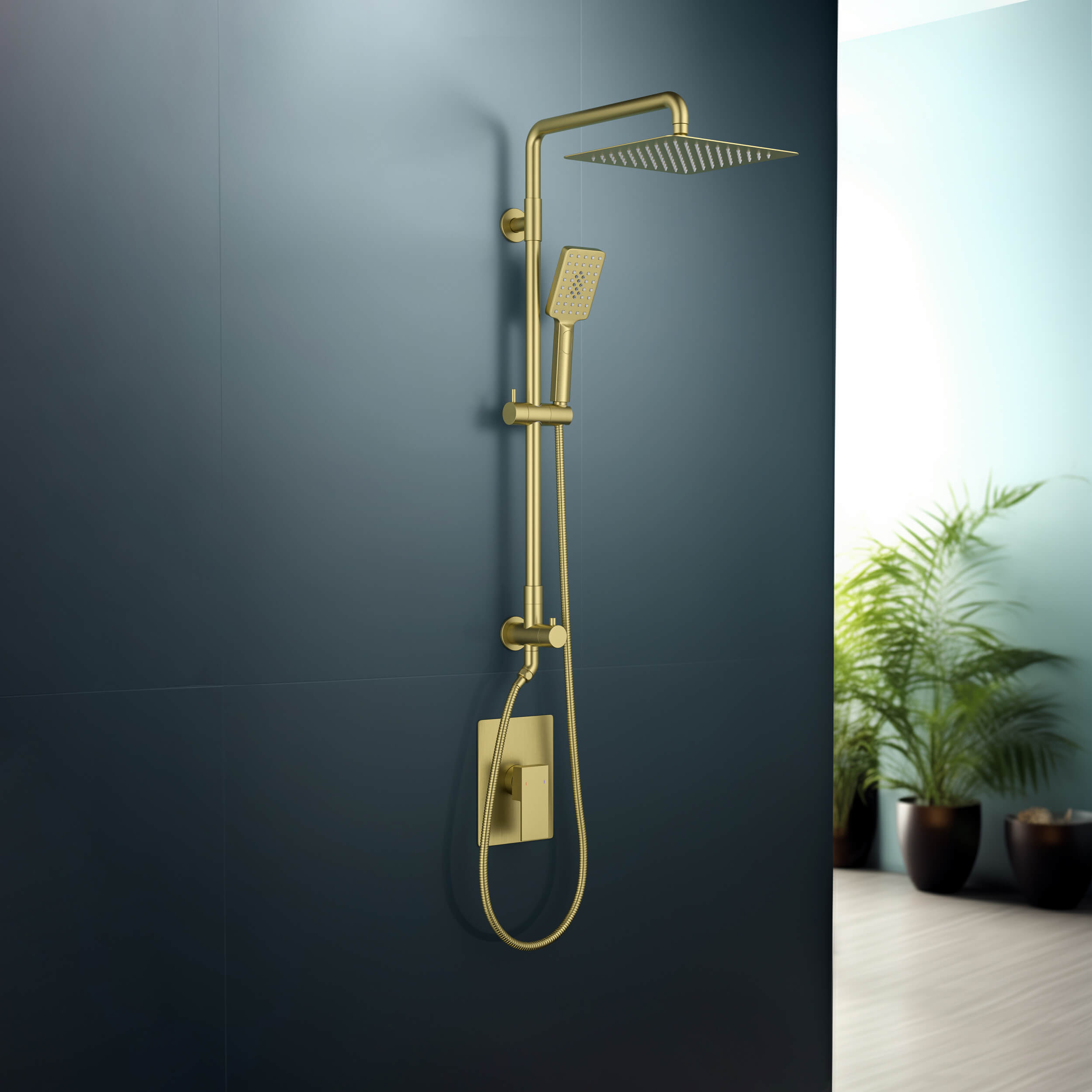 Cube Pressure Balanced 2-Function Shower Column with Rough In Valve KSC404