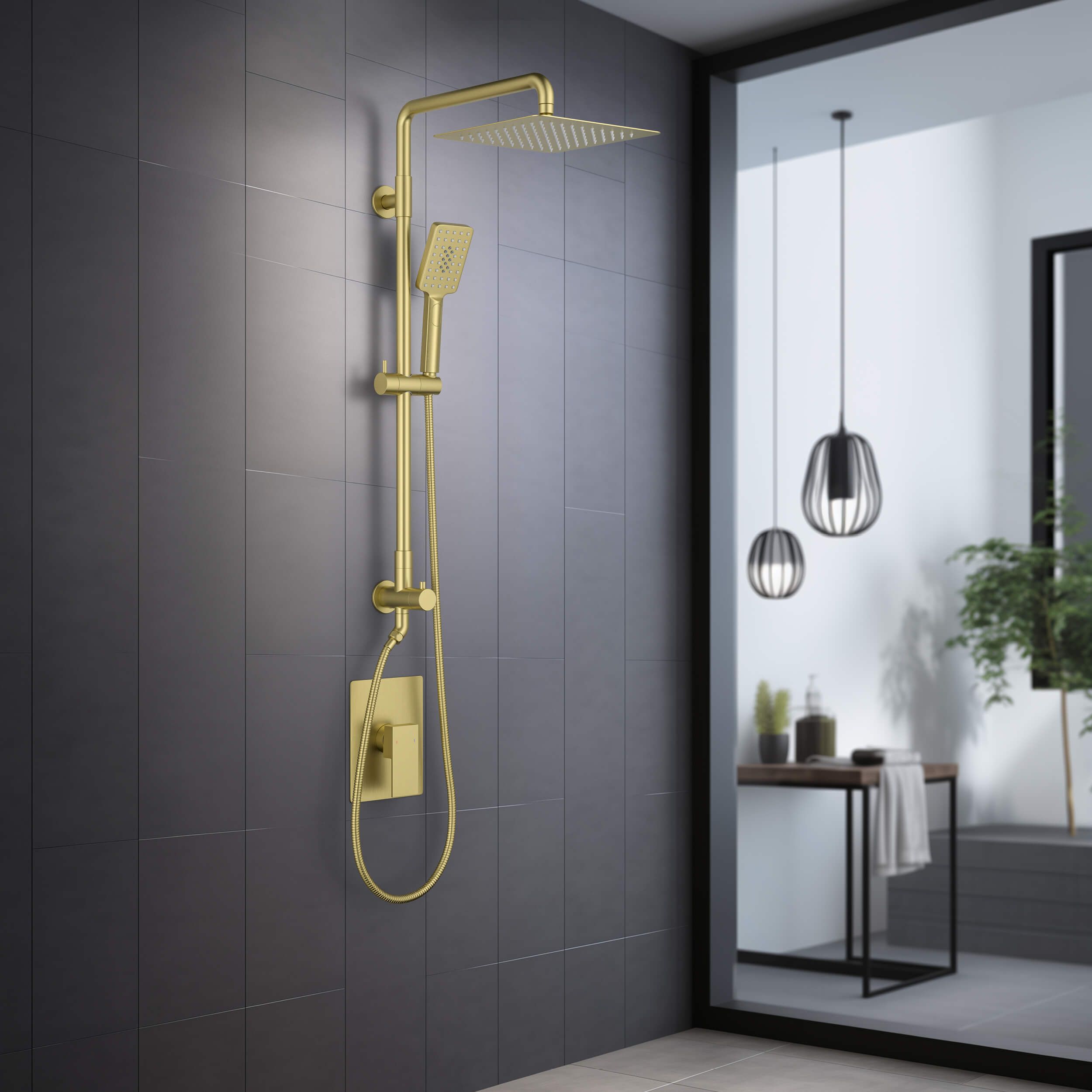 Cube Pressure Balanced 2-Function Shower Column with Rough In Valve KSC404