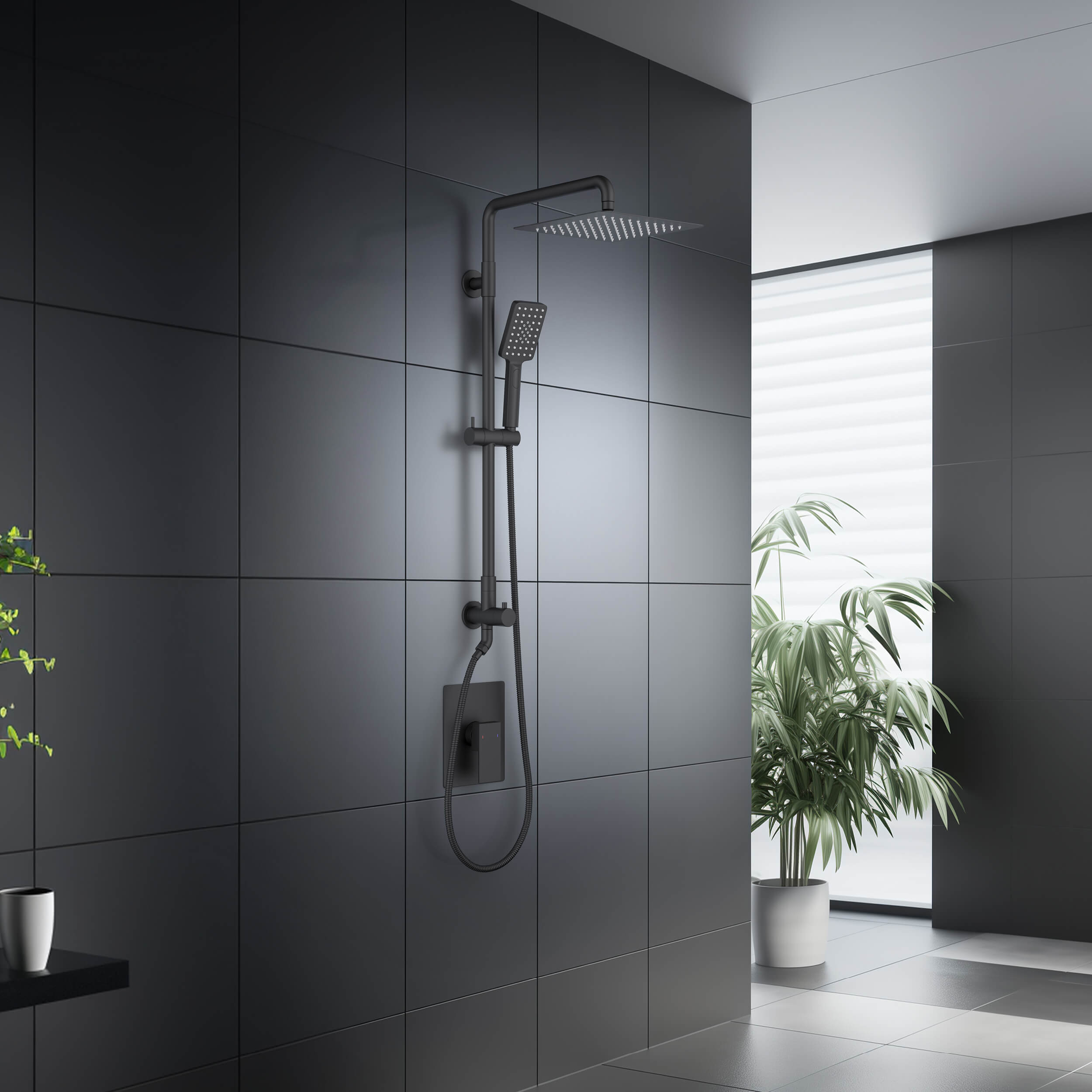 Cube Pressure Balanced 2-Function Shower Column with Rough In Valve KSC404