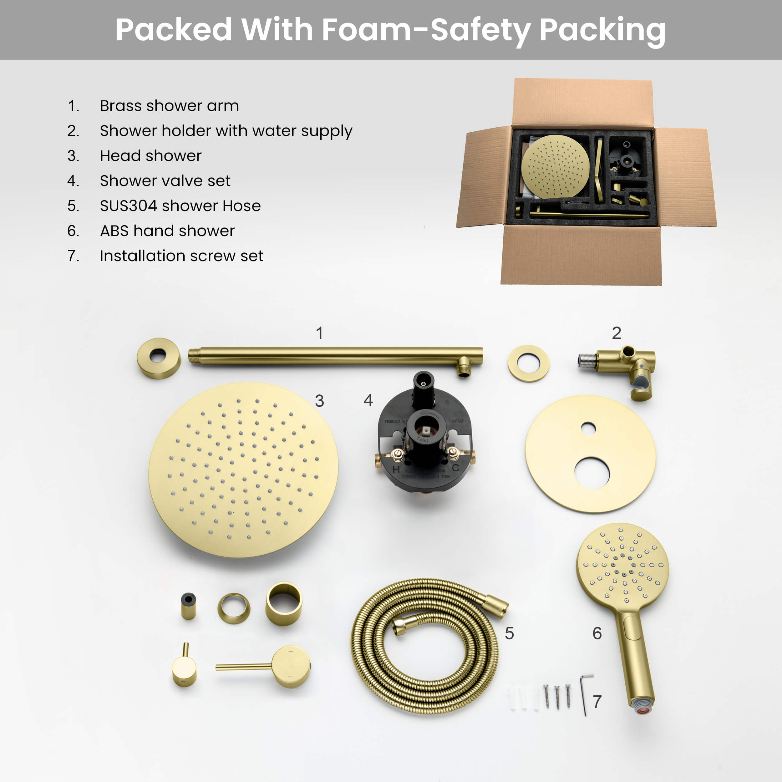 Circular Pressure Balanced 2-Function Shower System with Rough-In Valve KSF403