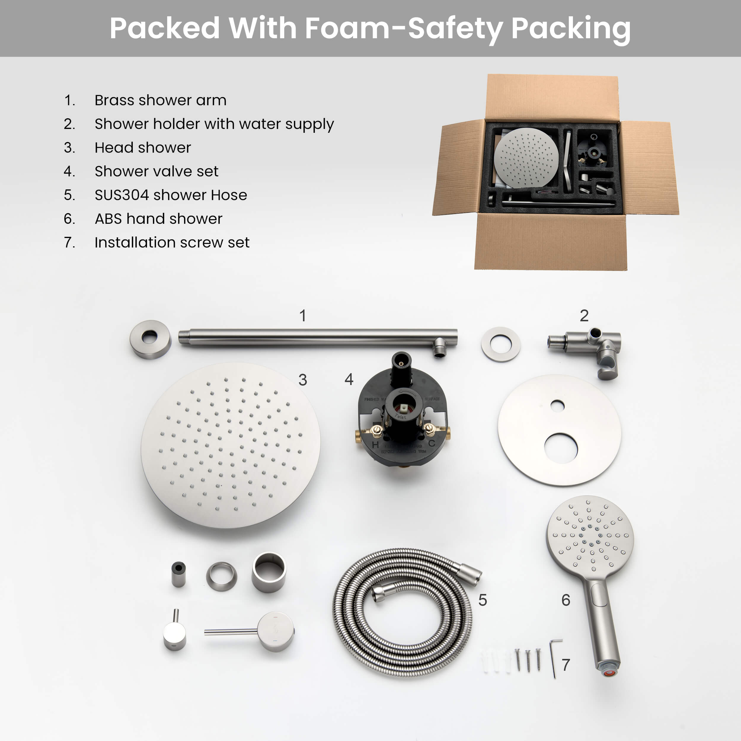 Circular Pressure Balanced 2-Function Shower System with Rough-In Valve KSF403