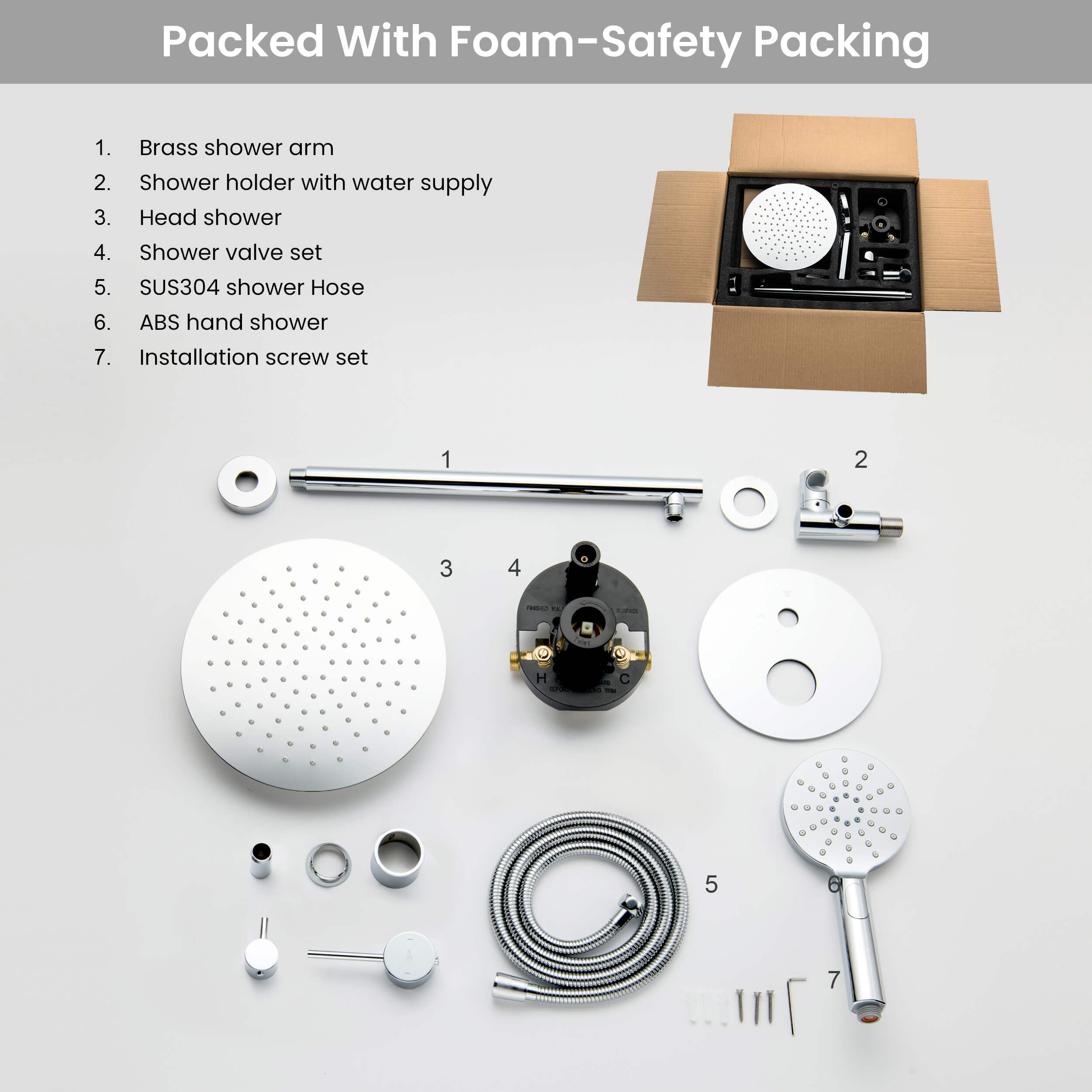 Circular Pressure Balanced 2-Function Shower System with Rough-In Valve KSF403