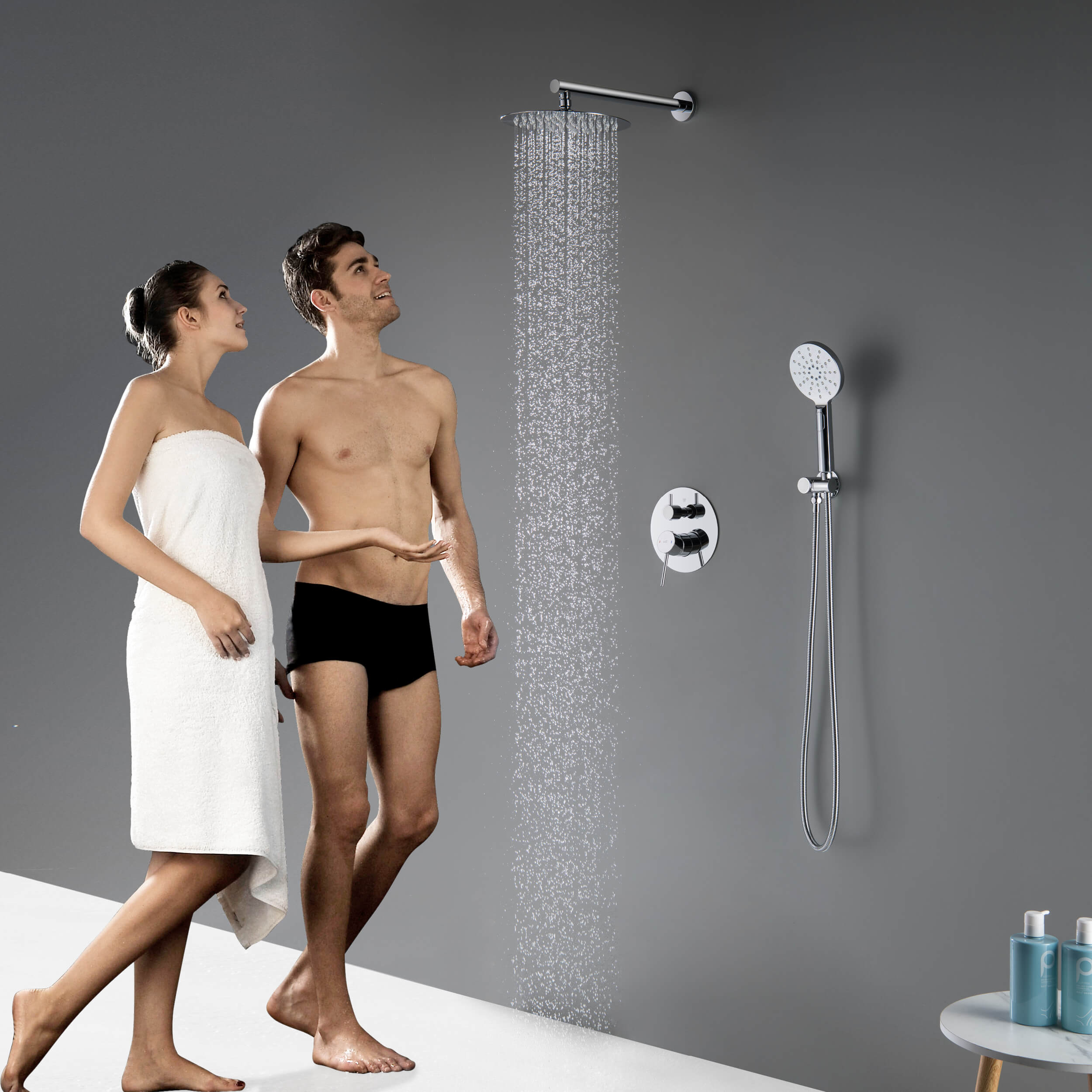 Circular Pressure Balanced 2-Function Shower System with Rough-In Valve KSF403