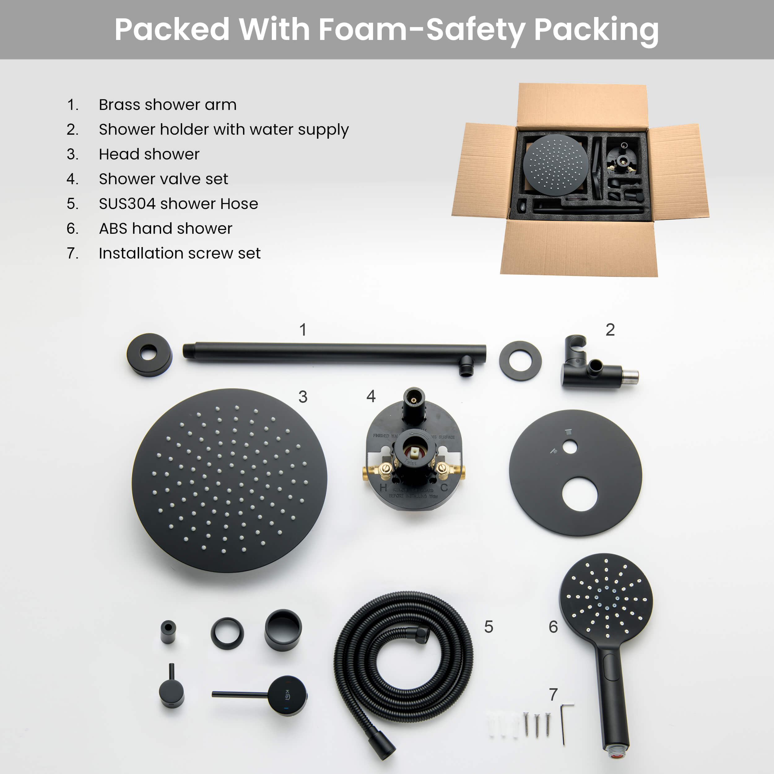 Circular Pressure Balanced 2-Function Shower System with Rough-In Valve KSF403