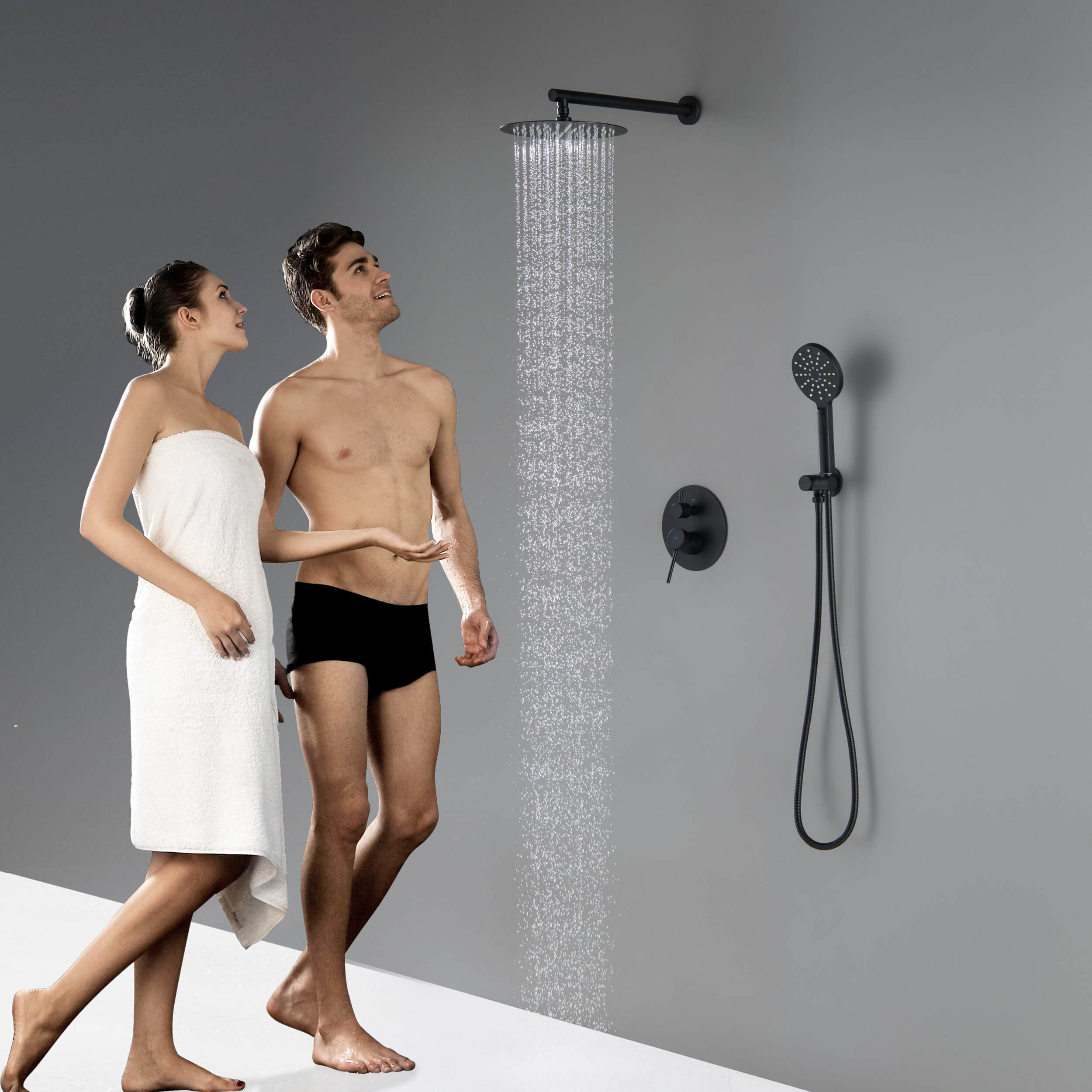 Circular Pressure Balanced 2-Function Shower System with Rough-In Valve KSF403