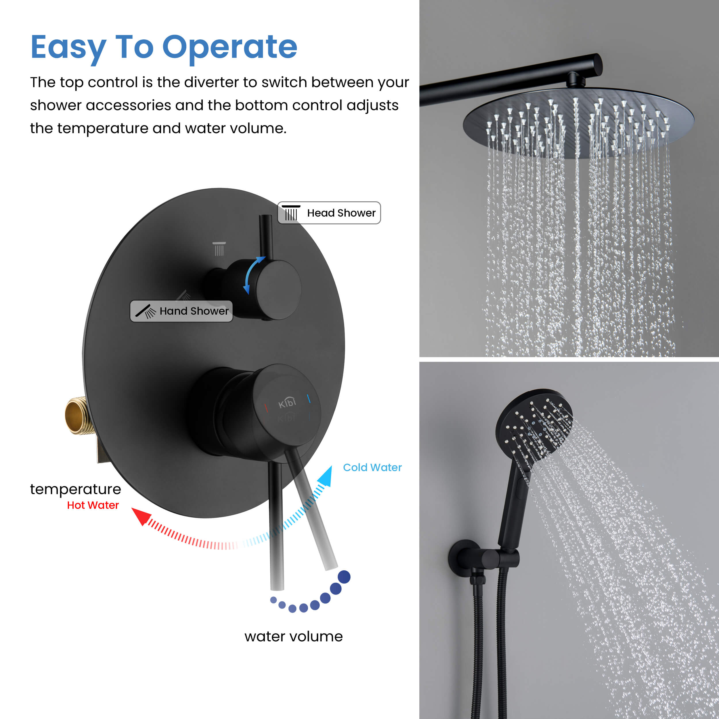 Circular Pressure Balanced 2-Function Shower System with Rough-In Valve KSF403