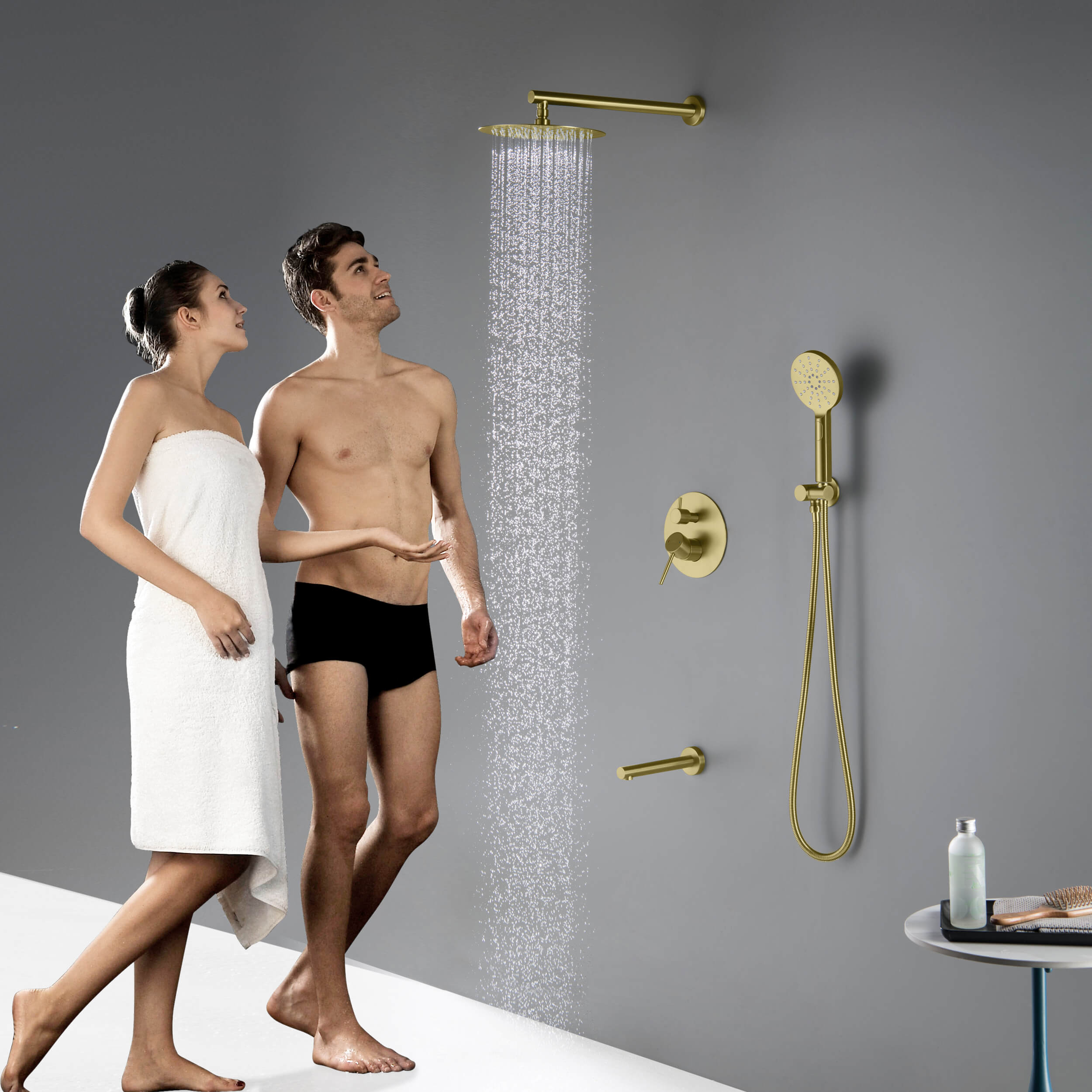 Circular Pressure Balanced 3-Function Shower System with Rough-In Valve KSF404