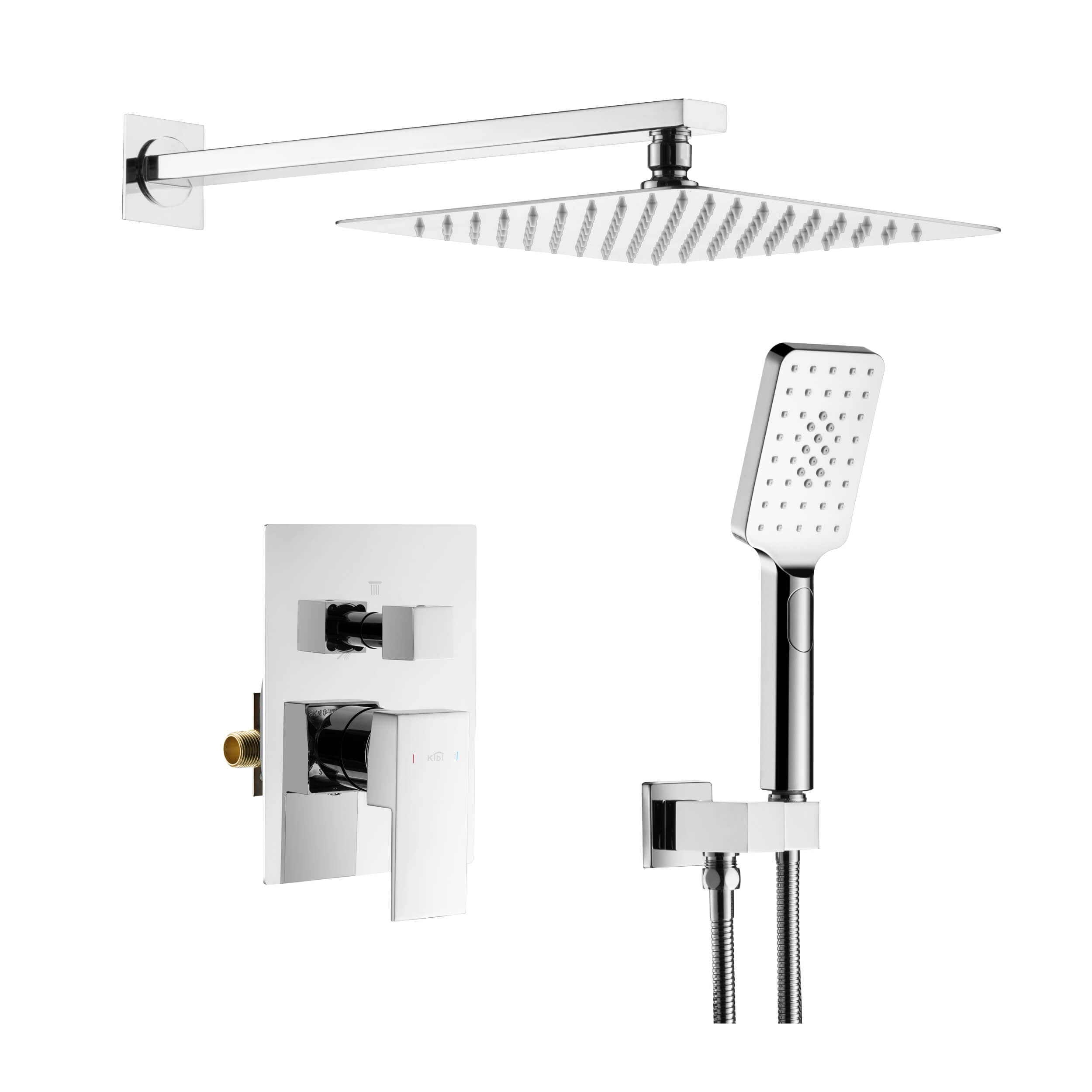 Cube Pressure Balanced 2-Function Shower System with Rough-In Valve KSF405