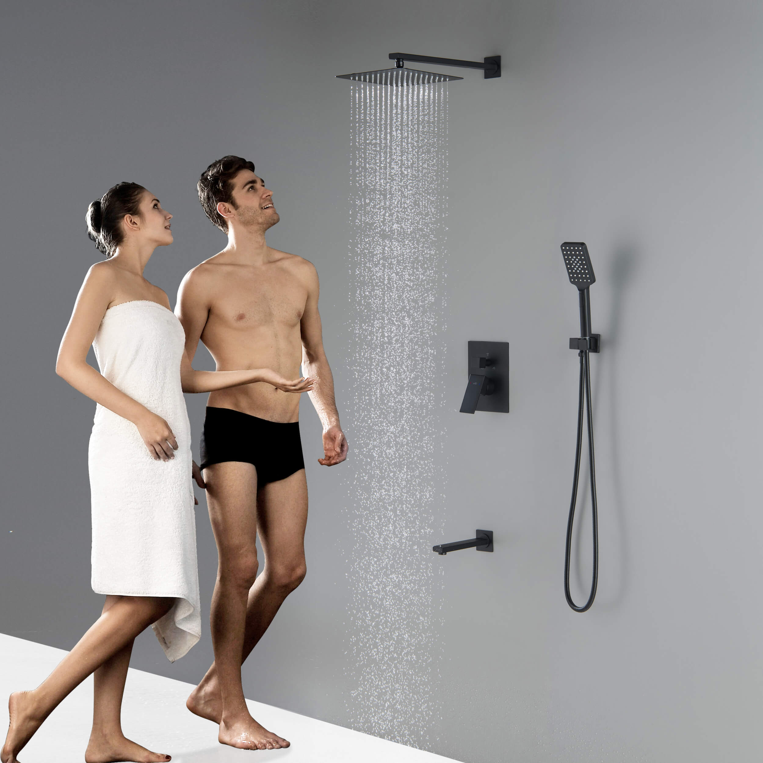 Cube Pressure Balanced 2-Function Shower System with Rough-In Valve KSF405