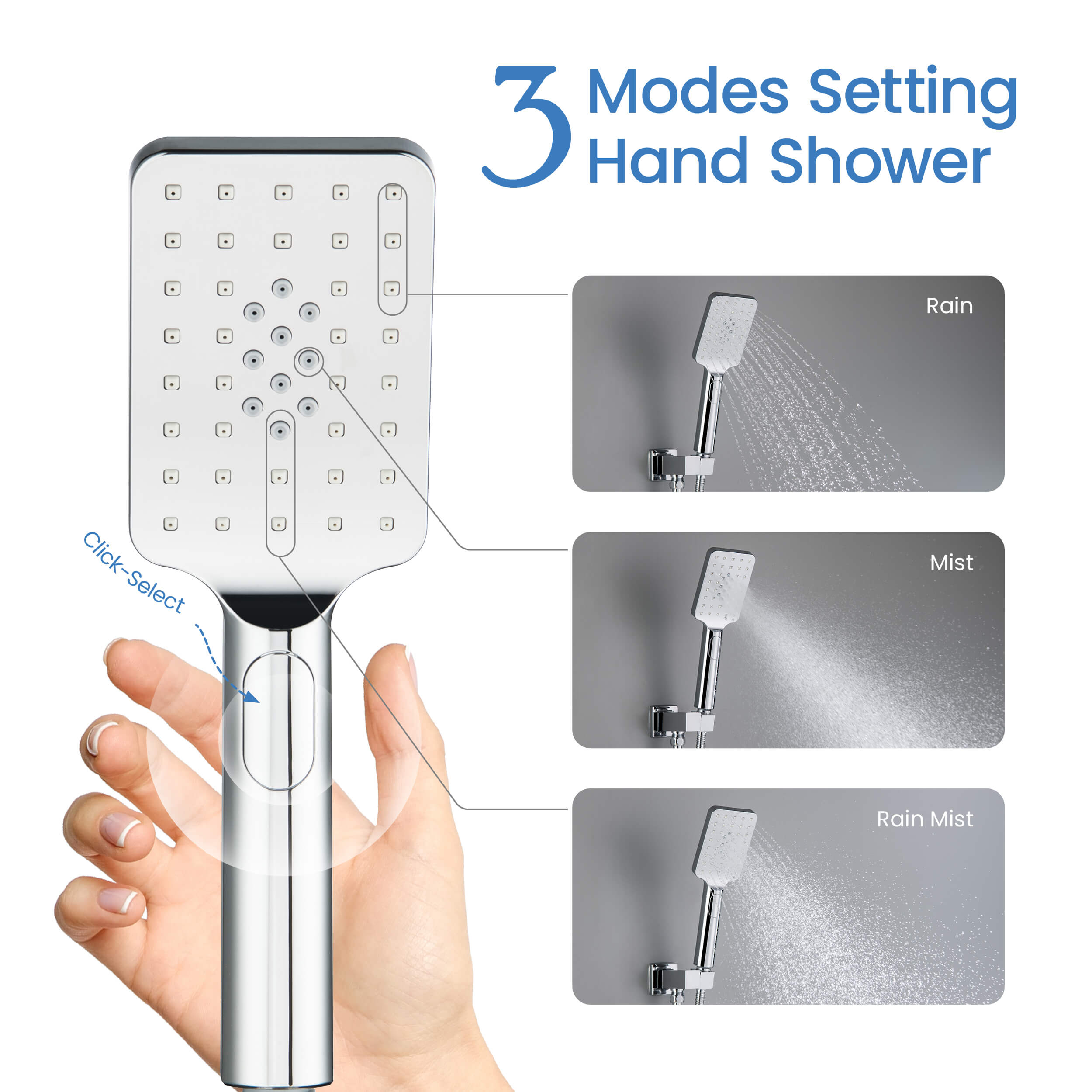 Cube Pressure Balanced 3-Function Shower System with Rough-In Valve KSF406