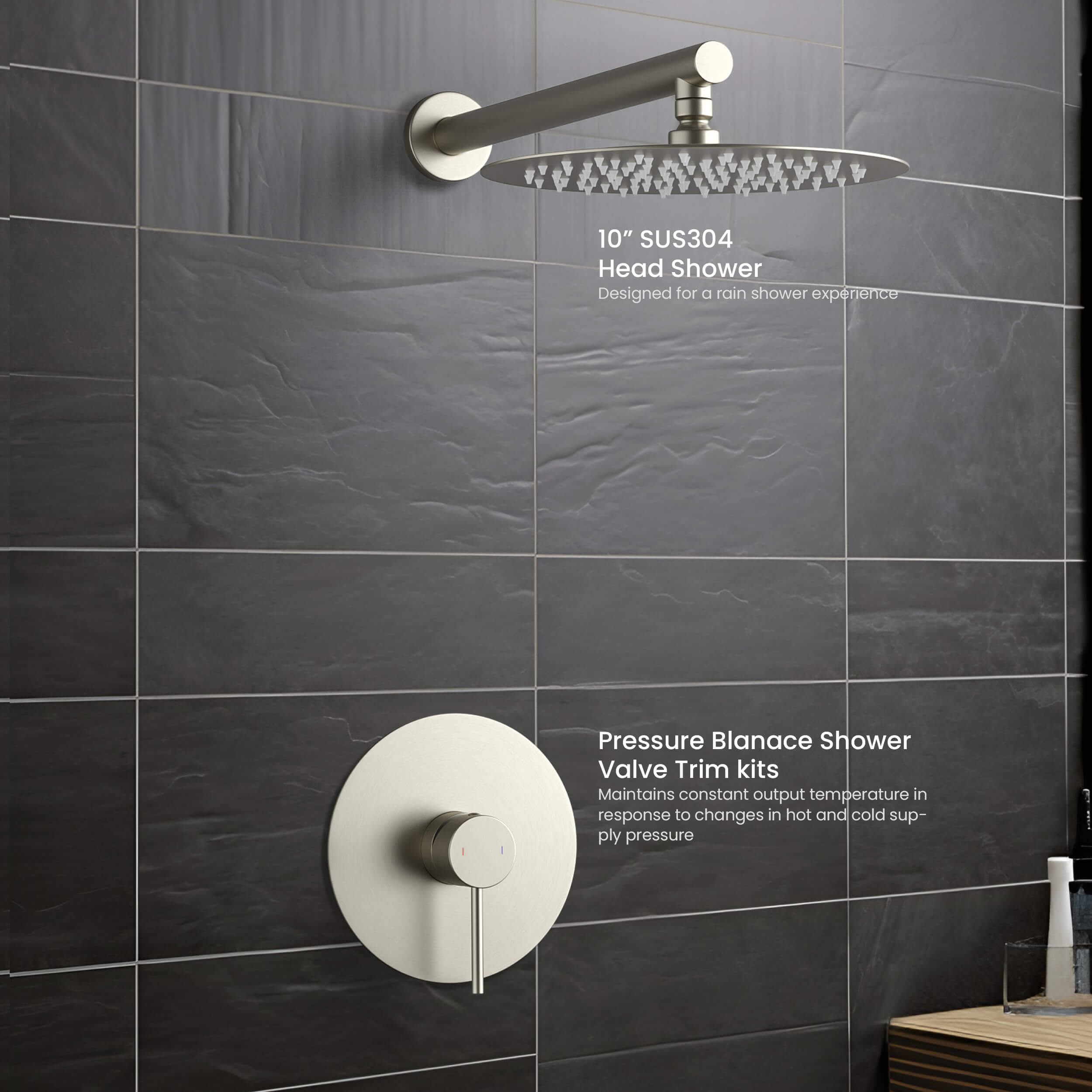 Circular Pressure Balanced Single Function Shower System with Rough In Valve KSF407