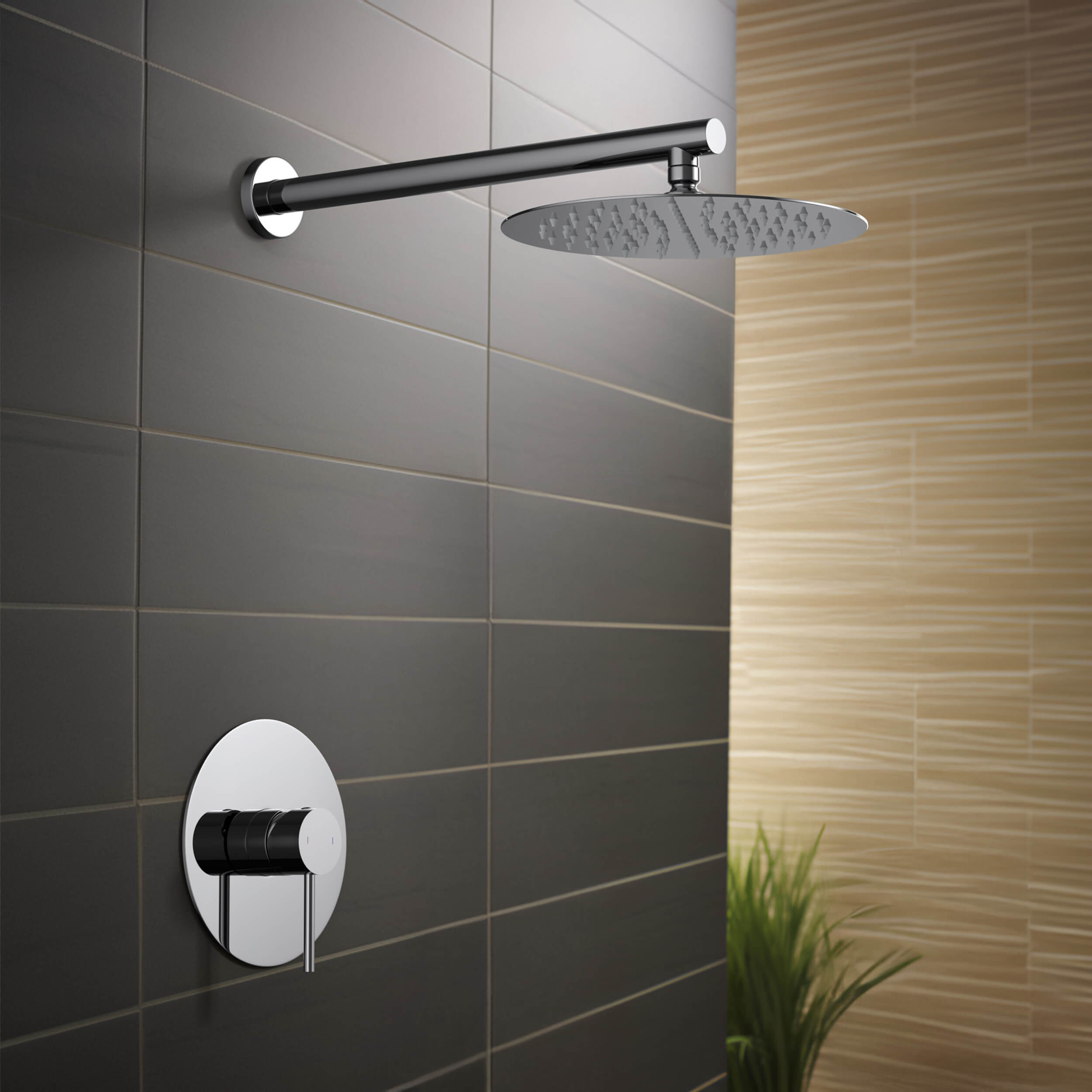 Circular Pressure Balanced Single Function Shower System with Rough In Valve KSF407