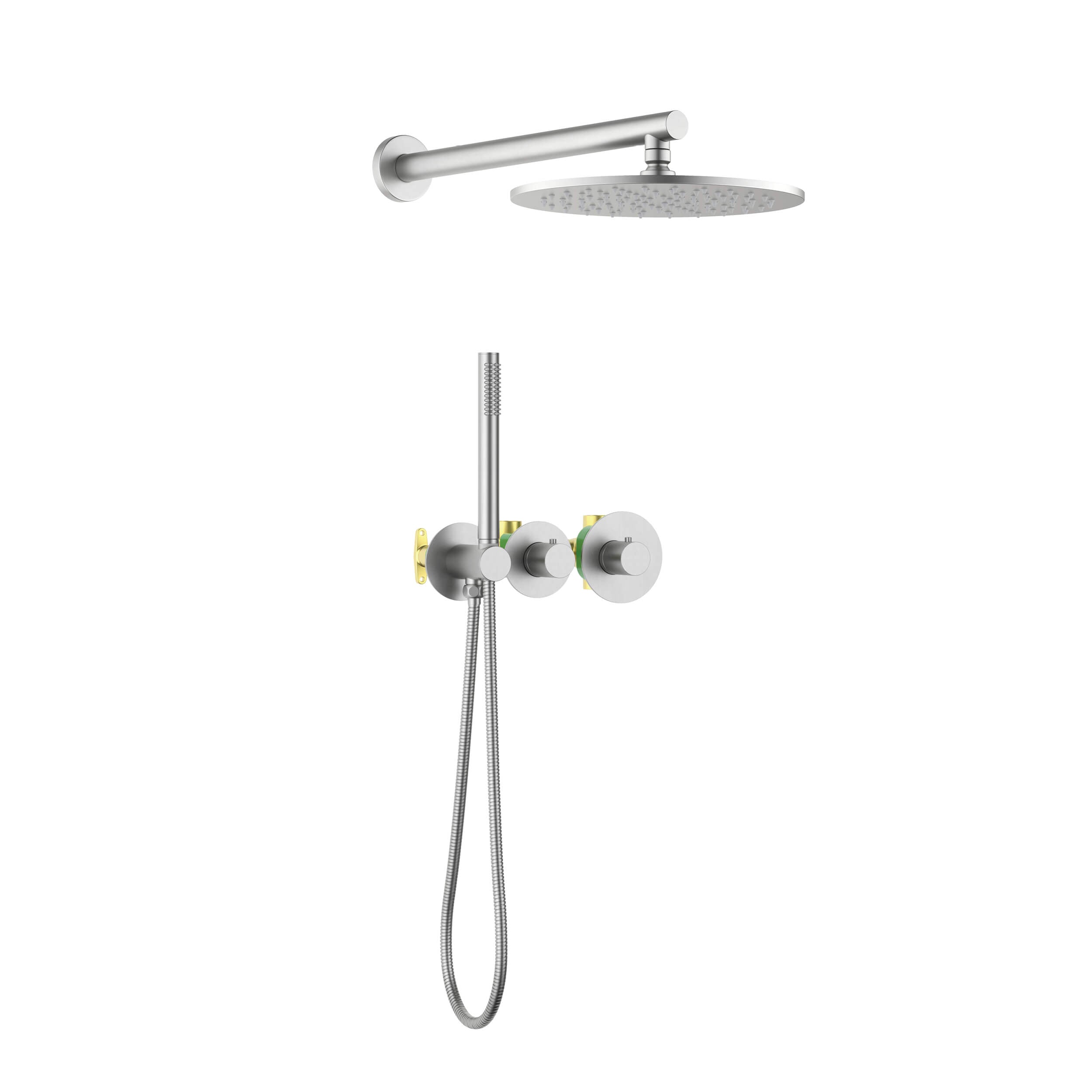 Circular 2 Function Thermostatic Shower System With Rough In Valve - KSF410