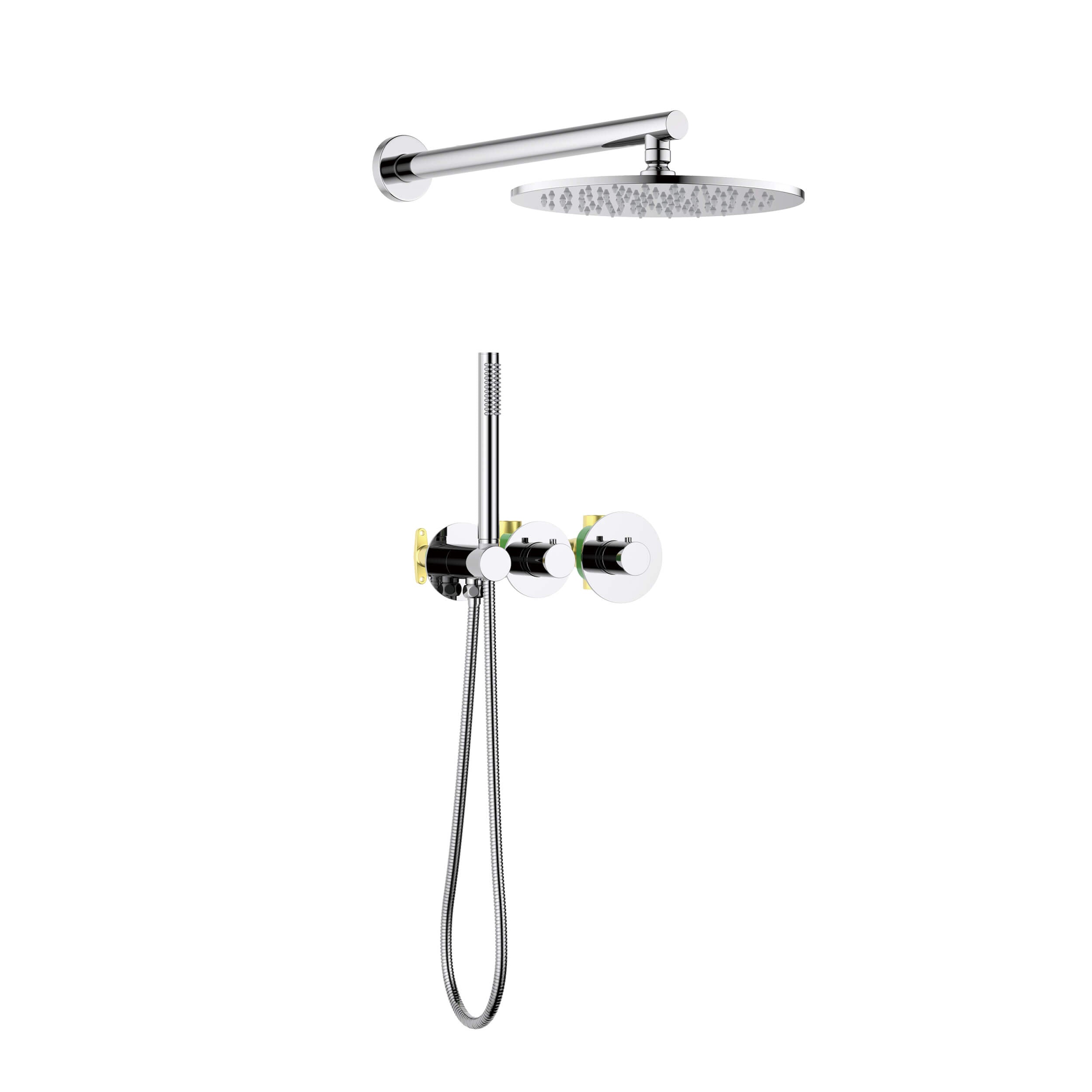 Circular 2 Function Thermostatic Shower System With Rough In Valve - KSF410