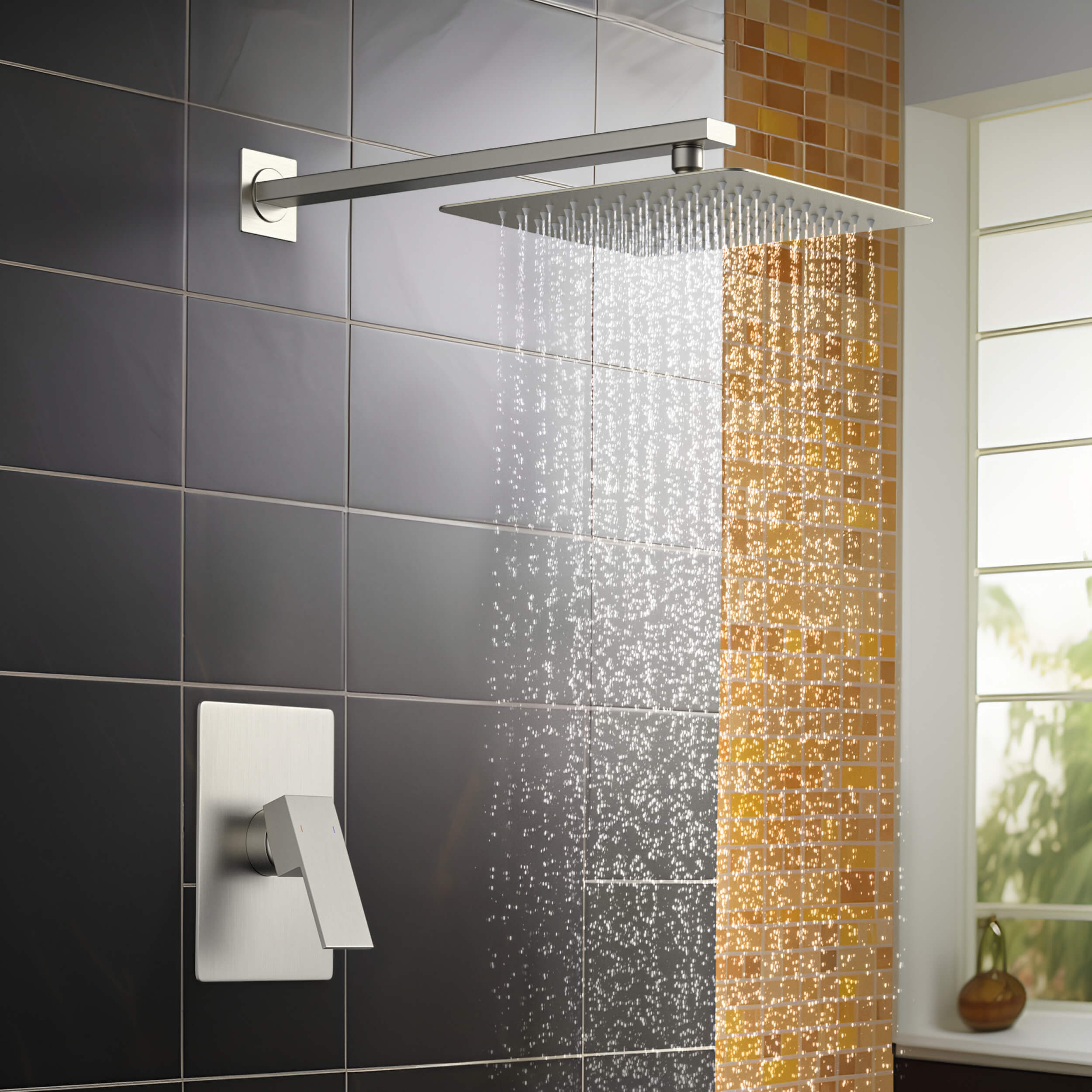 Cube Pressure Balanced Single Function Shower System with Rough In Valve - KSF411