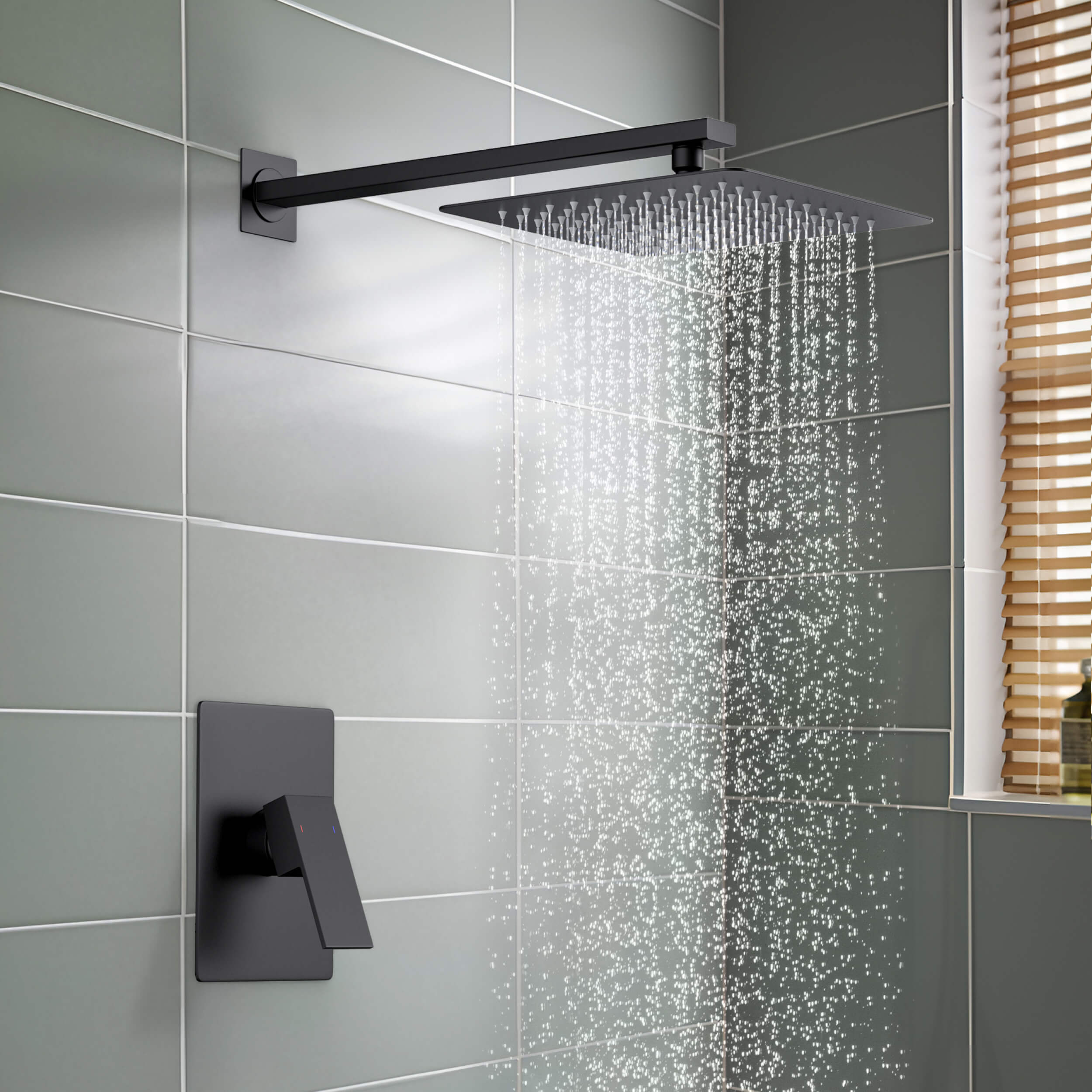 Cube Pressure Balanced Single Function Shower System with Rough In Valve - KSF411