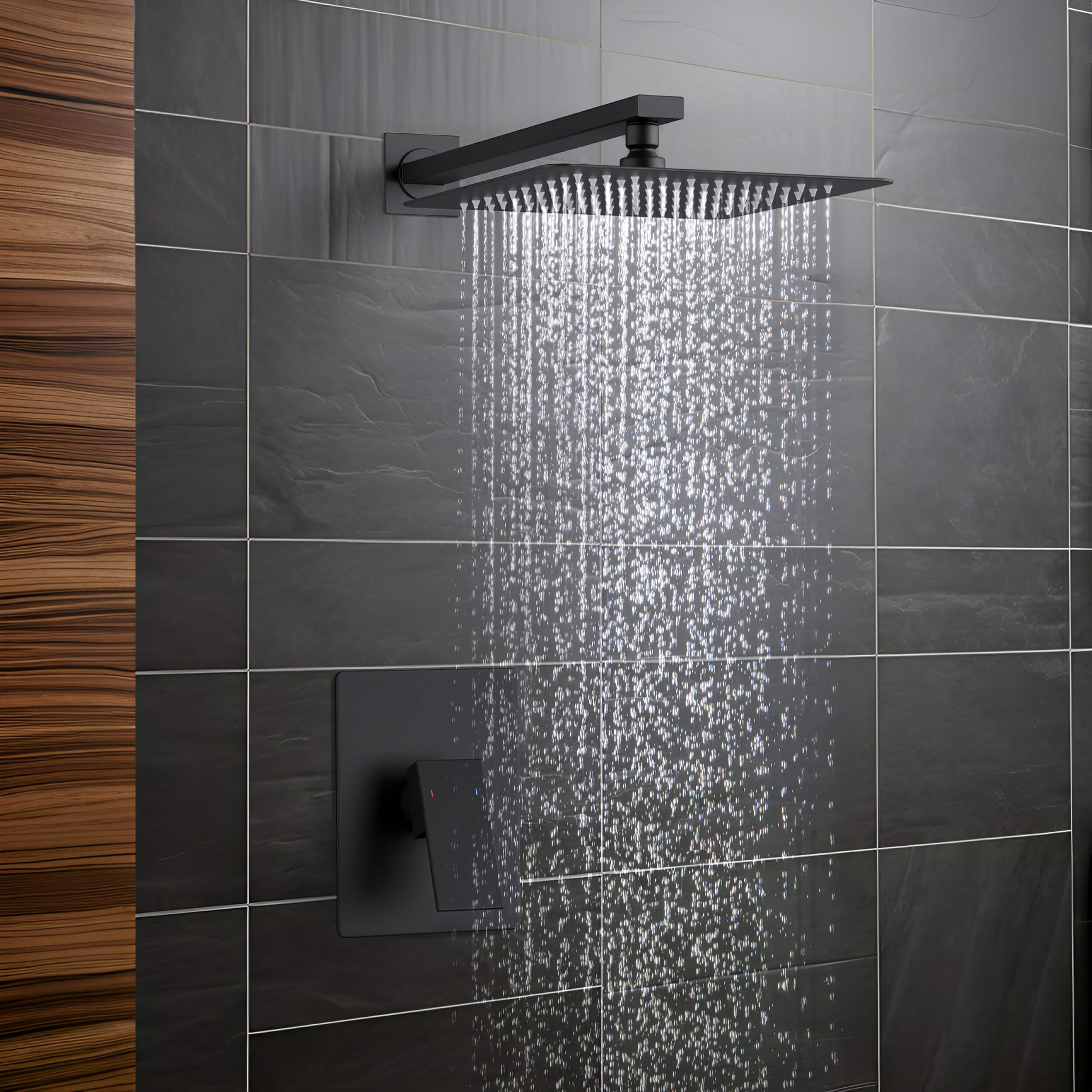 Cube Pressure Balanced Single Function Shower System with Rough In Valve - KSF411