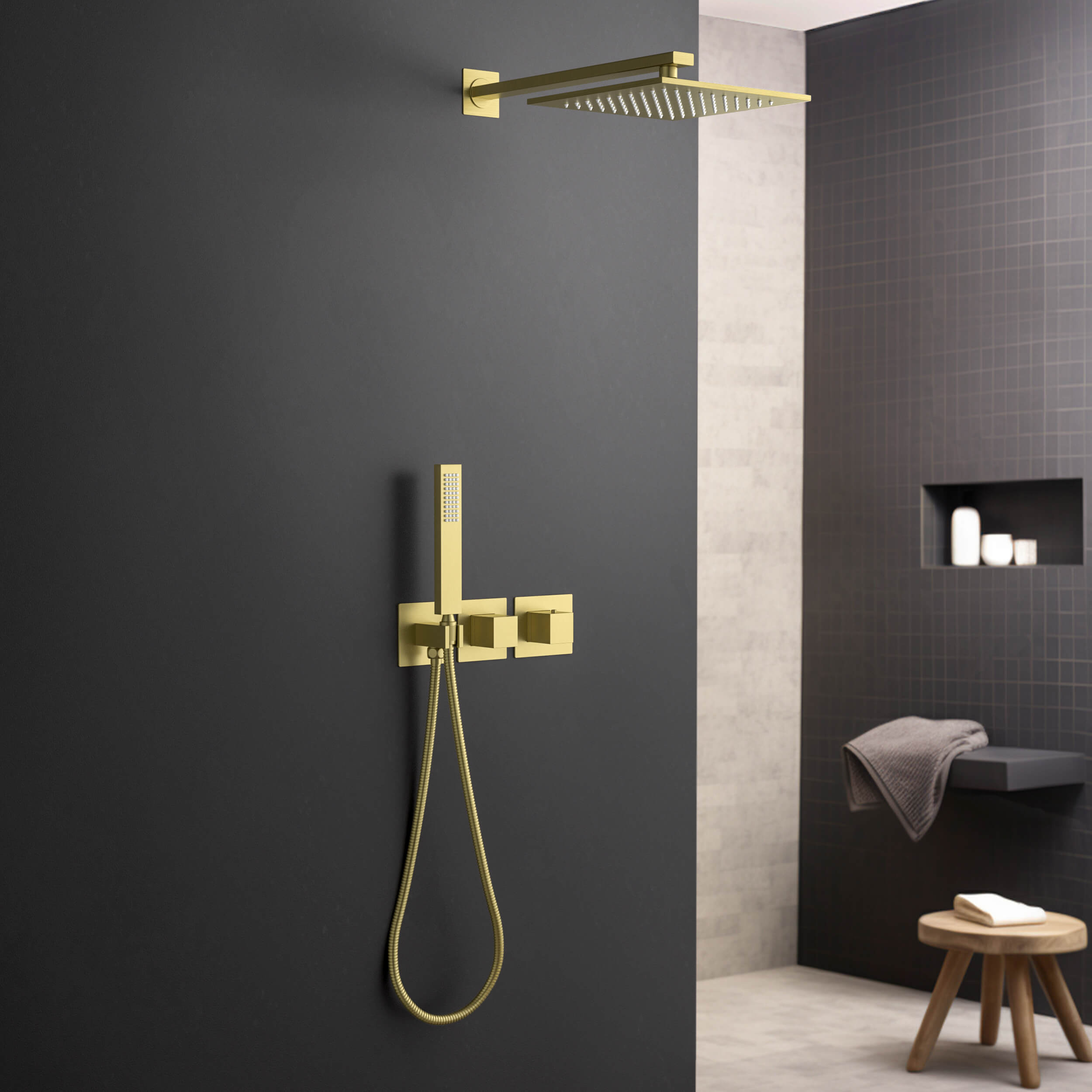 Cube 2 Function Thermostatic Shower System With Rough In Valve - KSF414