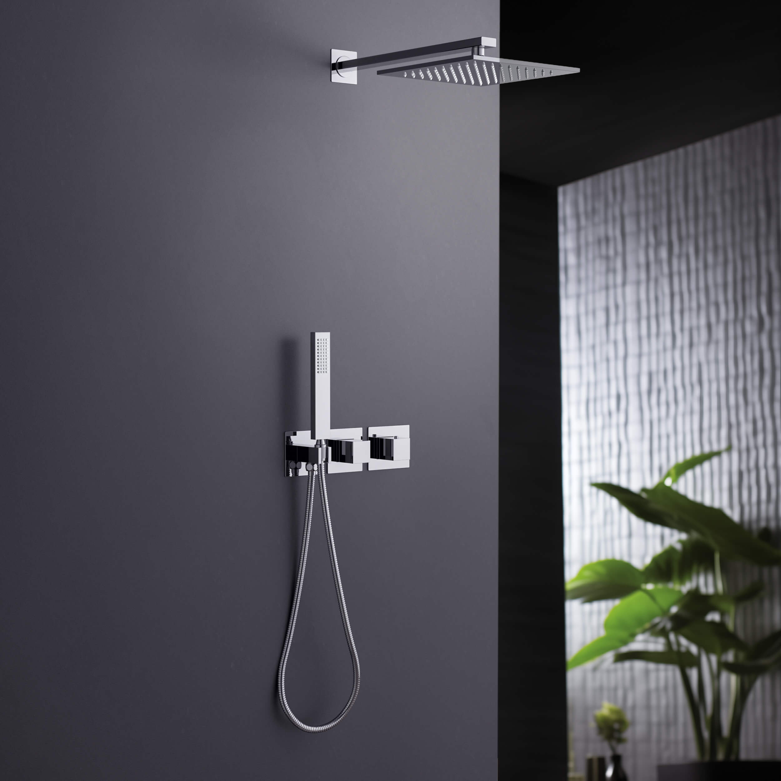 Cube 2 Function Thermostatic Shower System With Rough In Valve - KSF414