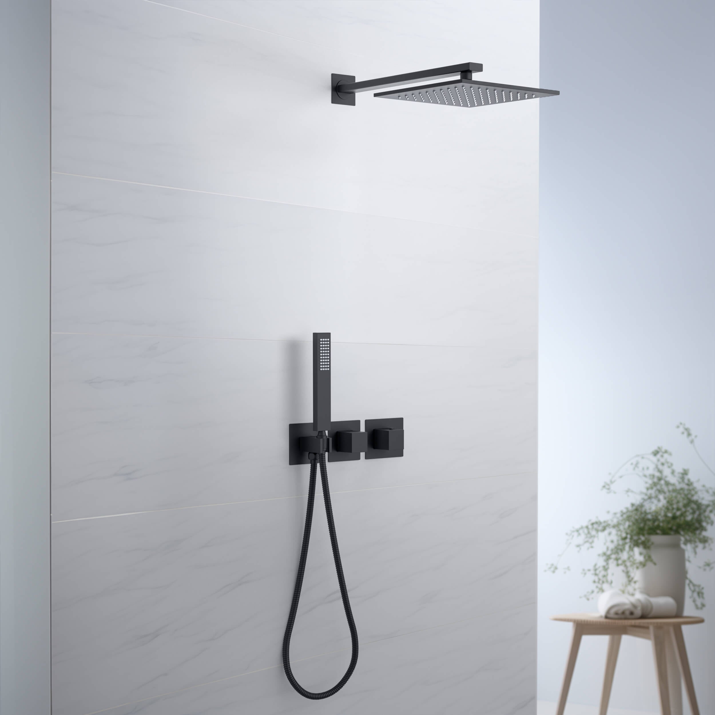 Cube 2 Function Thermostatic Shower System With Rough In Valve - KSF414