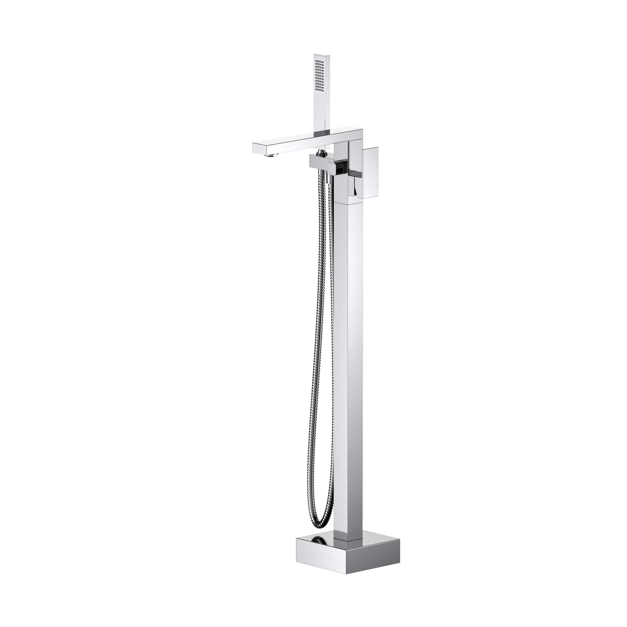 Cube Floor Mount Tub Filler With Hand Shower KTF302